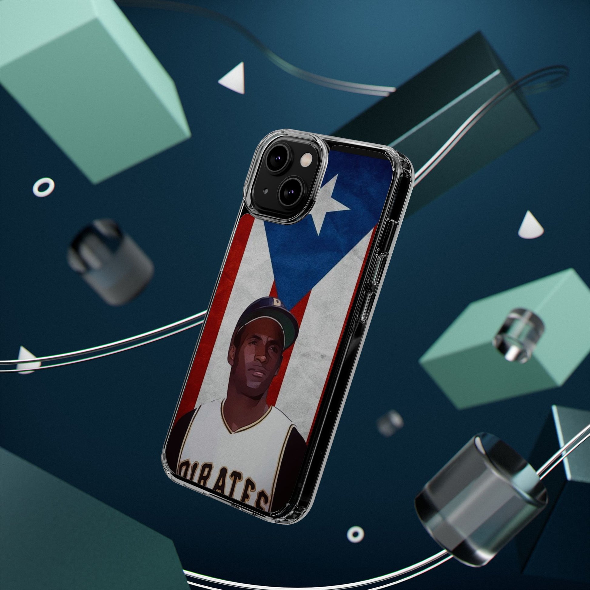 Puerto Rican Baseball Legend Clemente inspired Protective Iphone, Samsung case