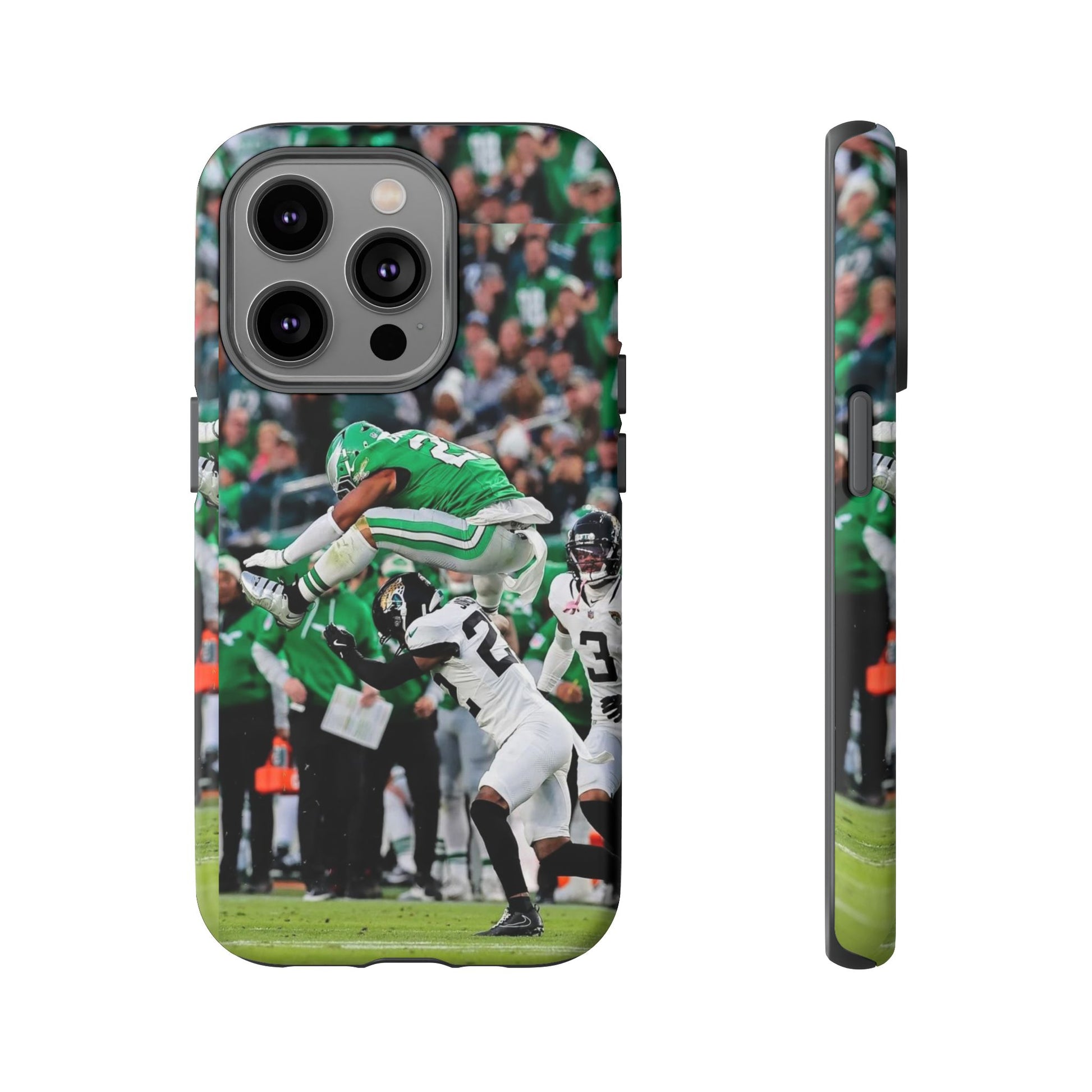 Saquon Barkley The Huddle Eagles Football Tough Cases for iPhones, Samsung, and Pixel