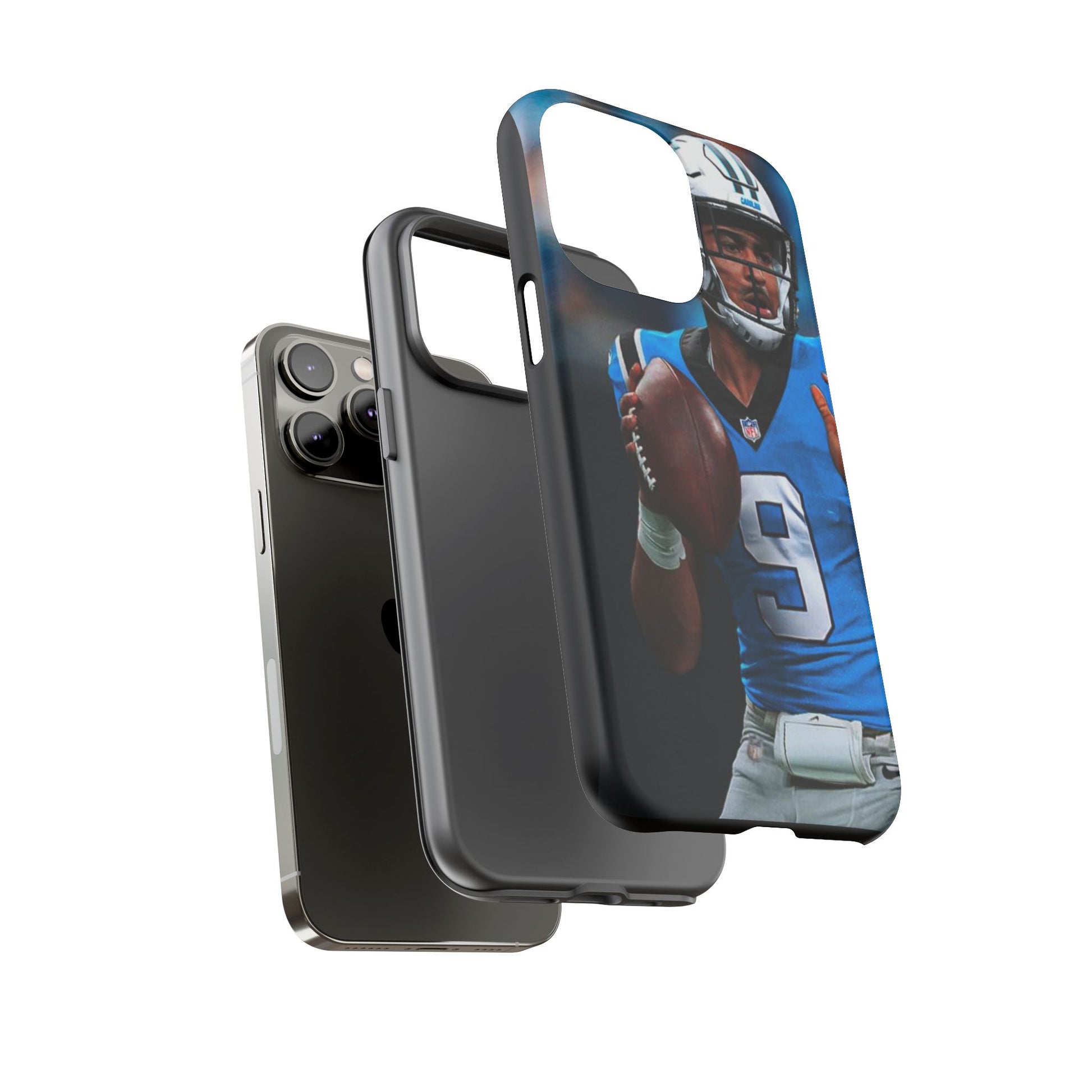 Carolina Panthers Bryce Young Football Tough Cases for iPhones, Samsung, and Pixel