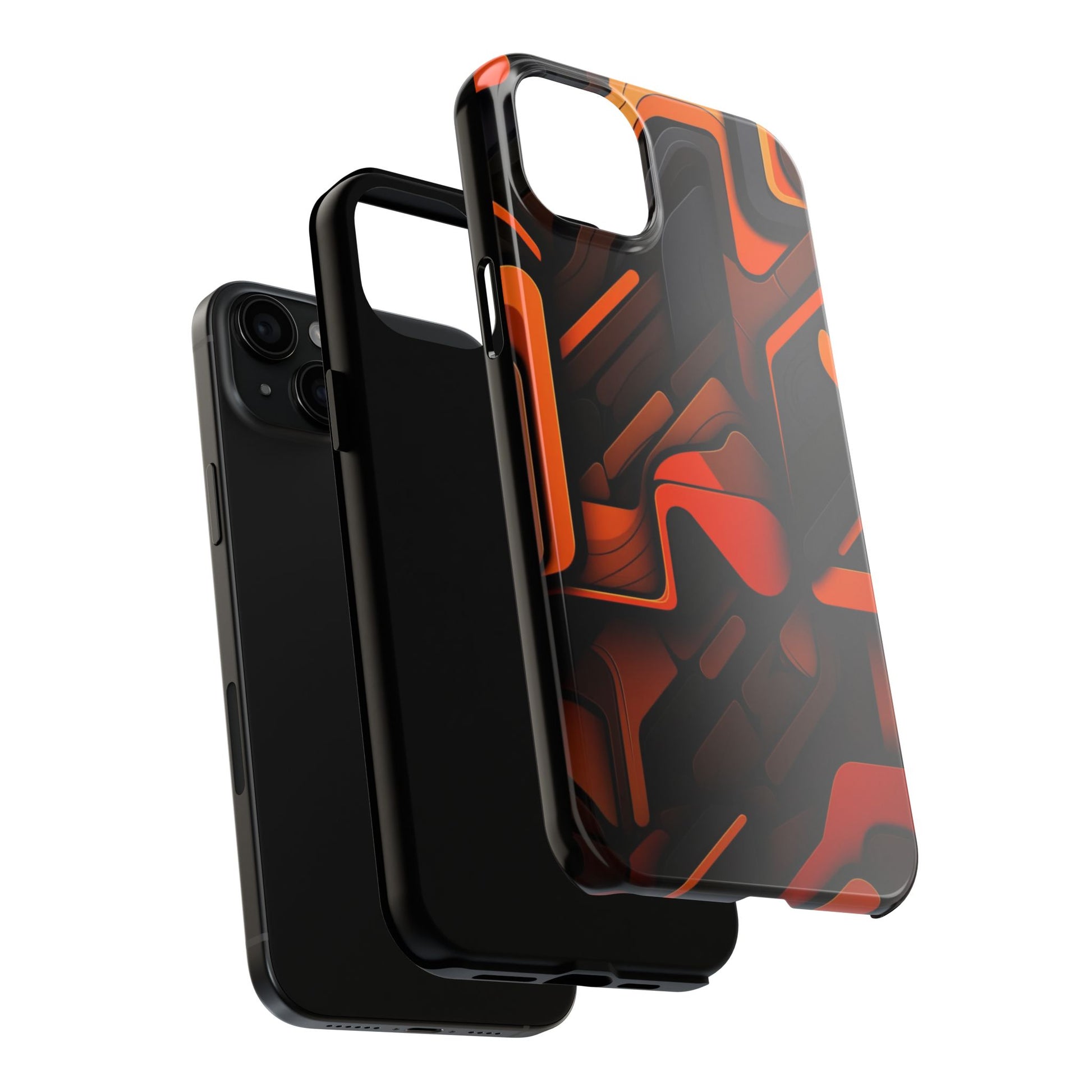Orange Abstract Art Design Phone Case for Select iPhones & Samsung Galaxy Phones