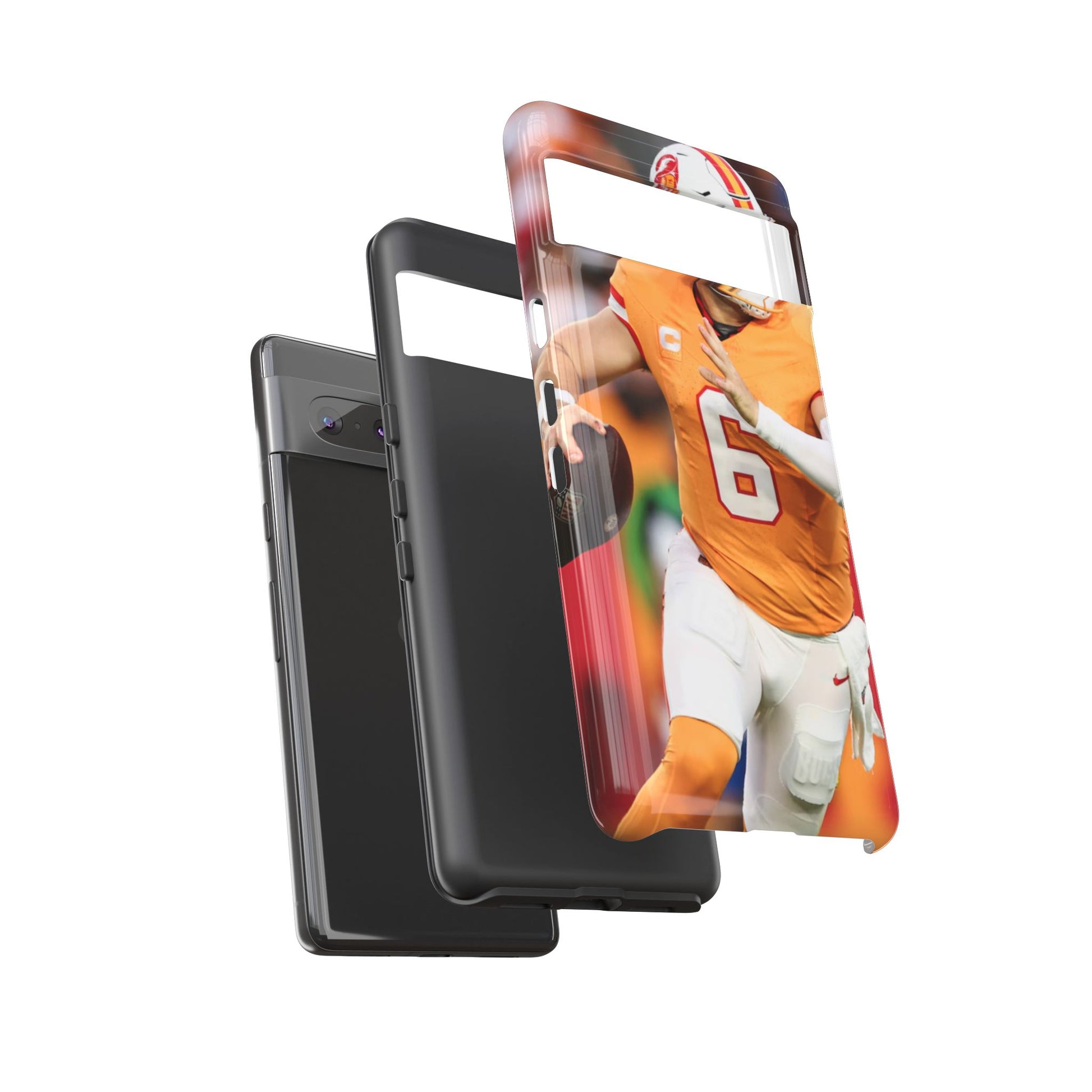 Tampa Bay Buccaneers Baker Mayfield Football Tough Cases for iPhones, Samsung, and Pixel