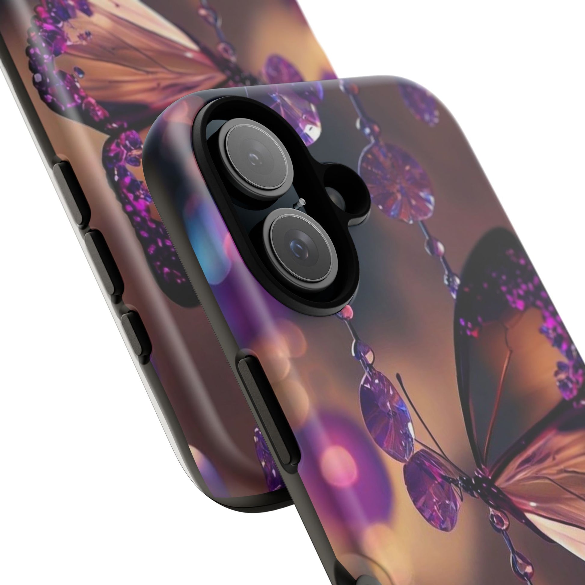Purple Butterfly Tough Cases for iPhones, Samsung, and Pixel