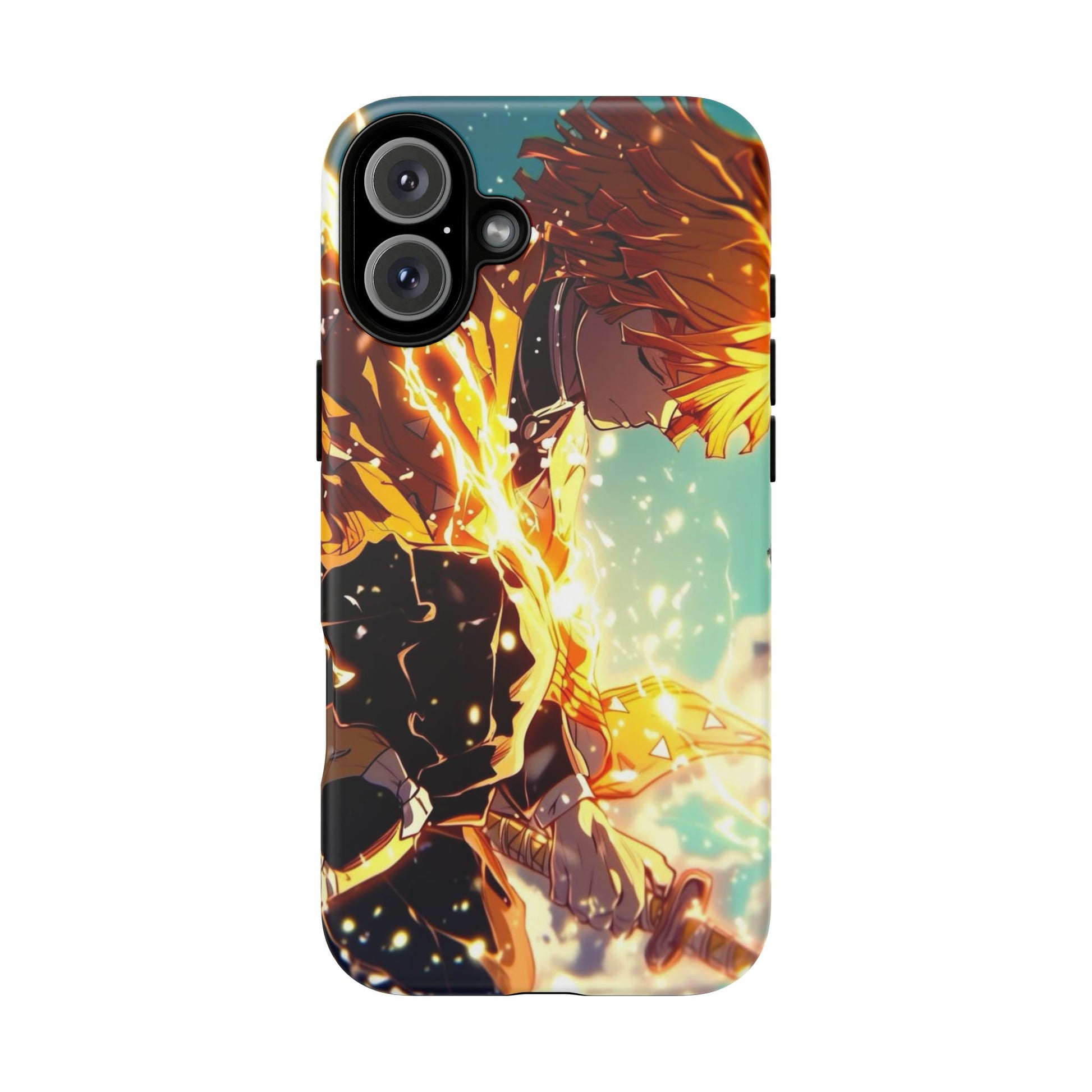 Demon Slayer Zenitsu Anime Theme Phone Case, Tough Cases for iPhones, Samsung, and Pixel