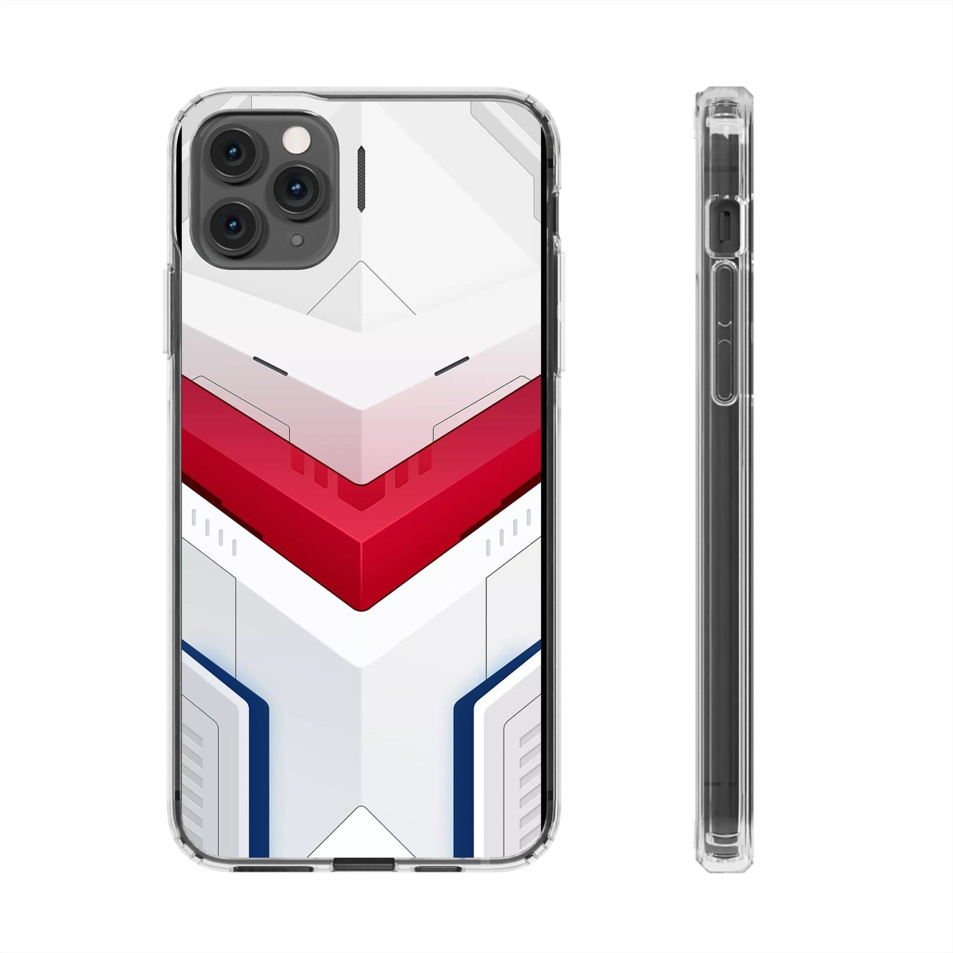Mecha Armor Phone Case, Gundam Clear Cover for iPhone & Samsung - Gift for Anime