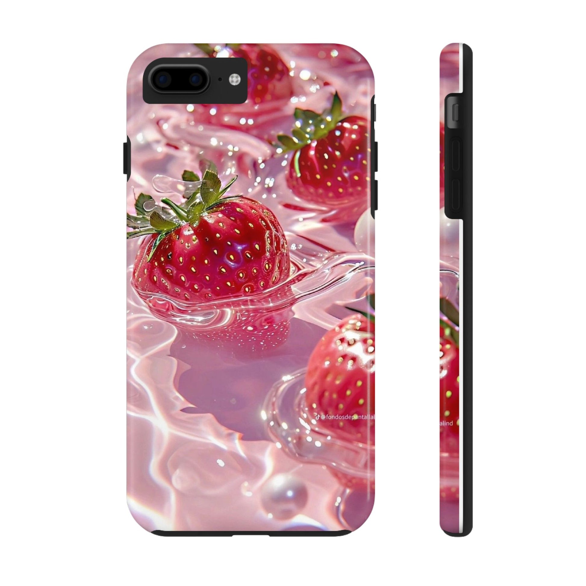 Floating Strawberries Themed Tough Phone Cases for Iphones & Samsung Phones