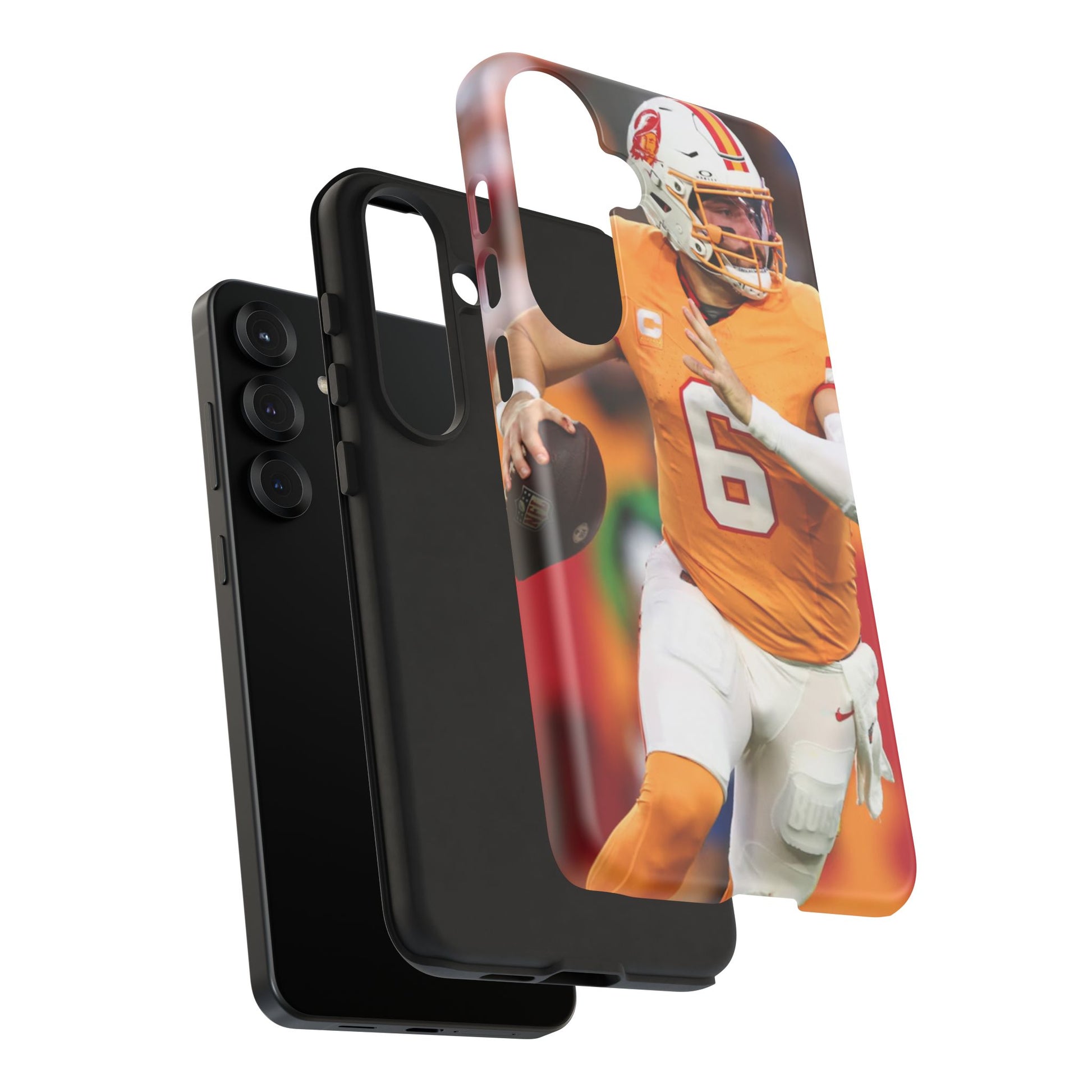 Tampa Bay Buccaneers Baker Mayfield Football Tough Cases for iPhones, Samsung, and Pixel