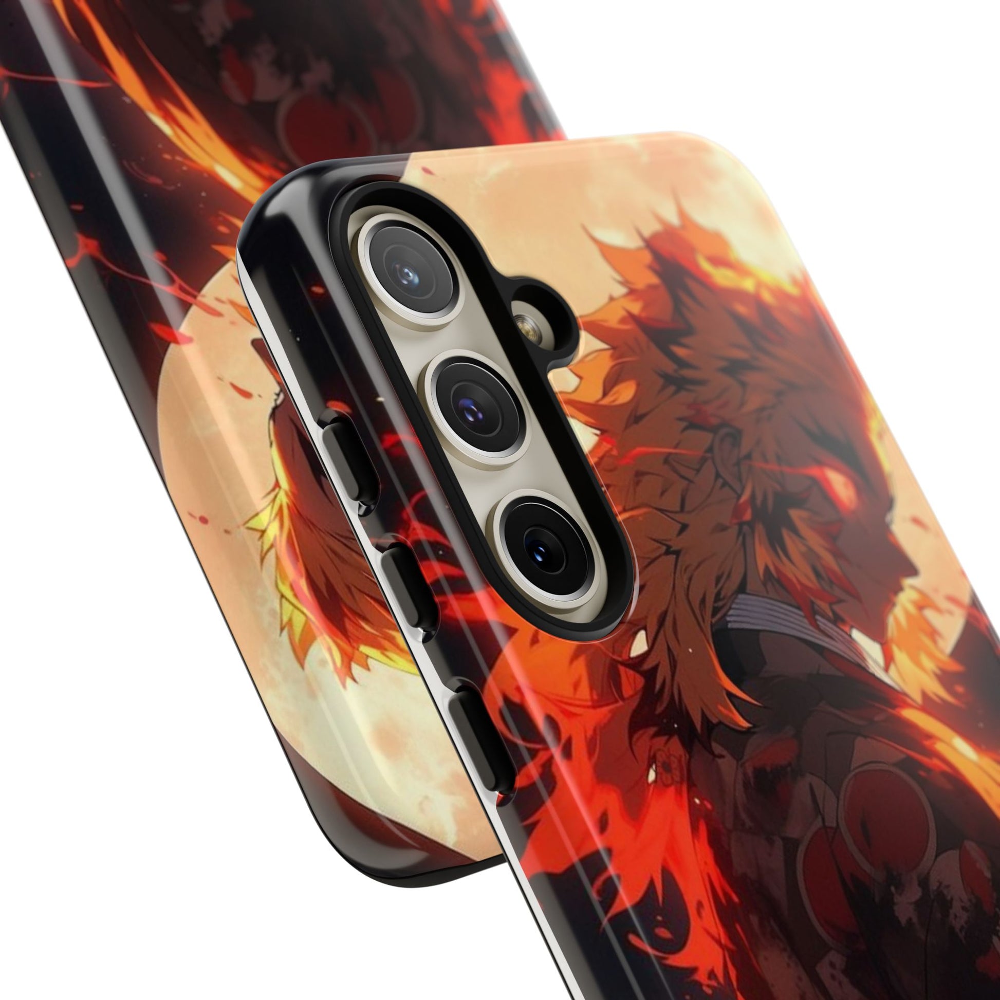 Demon Sl;ayer Rengoku Anime Phone Case, Tough Cases for iPhones, Samsung, and Pixel