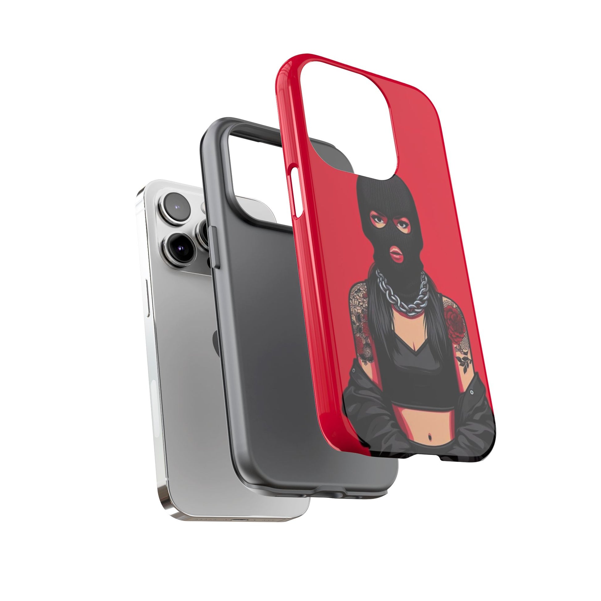 Thug Girl Red Design Tough Cases for iPhones, Samsung, and Pixel