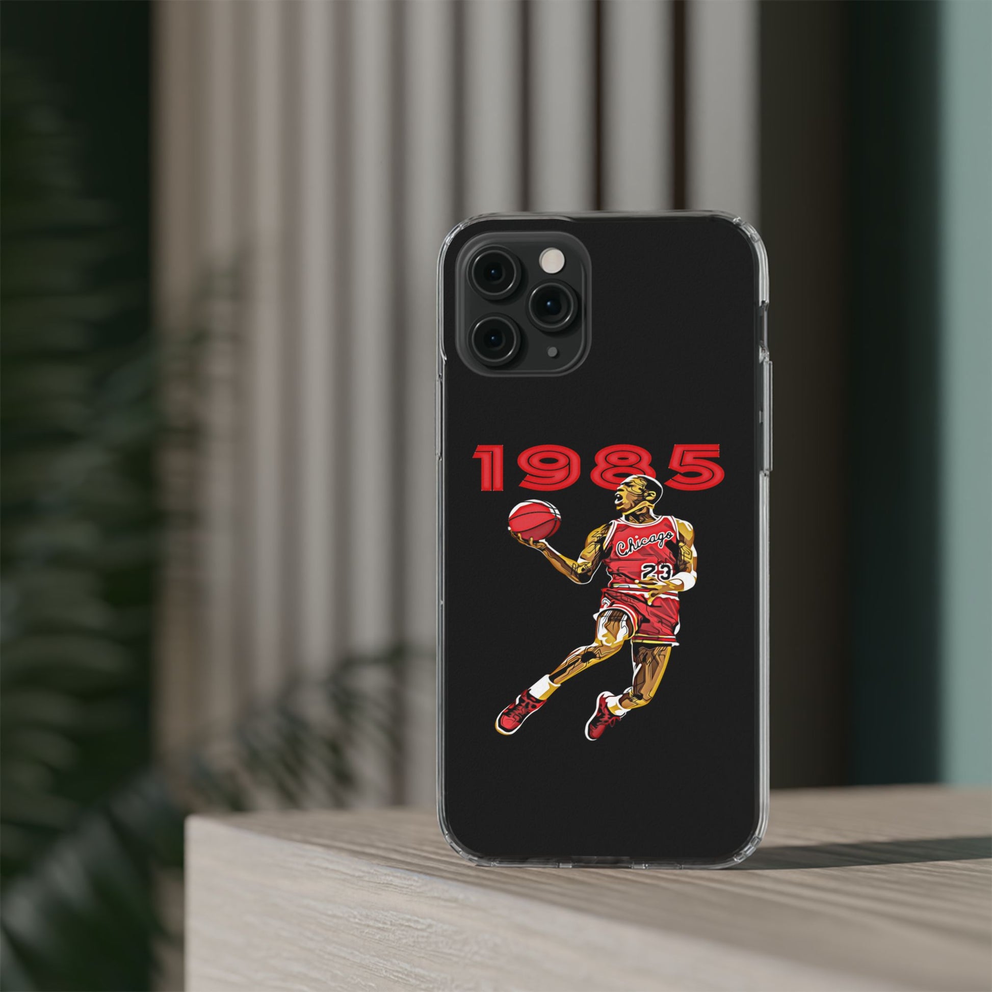1985 Jordan Slam Dunk themed Basketball Inspired design Clear Phone Cases