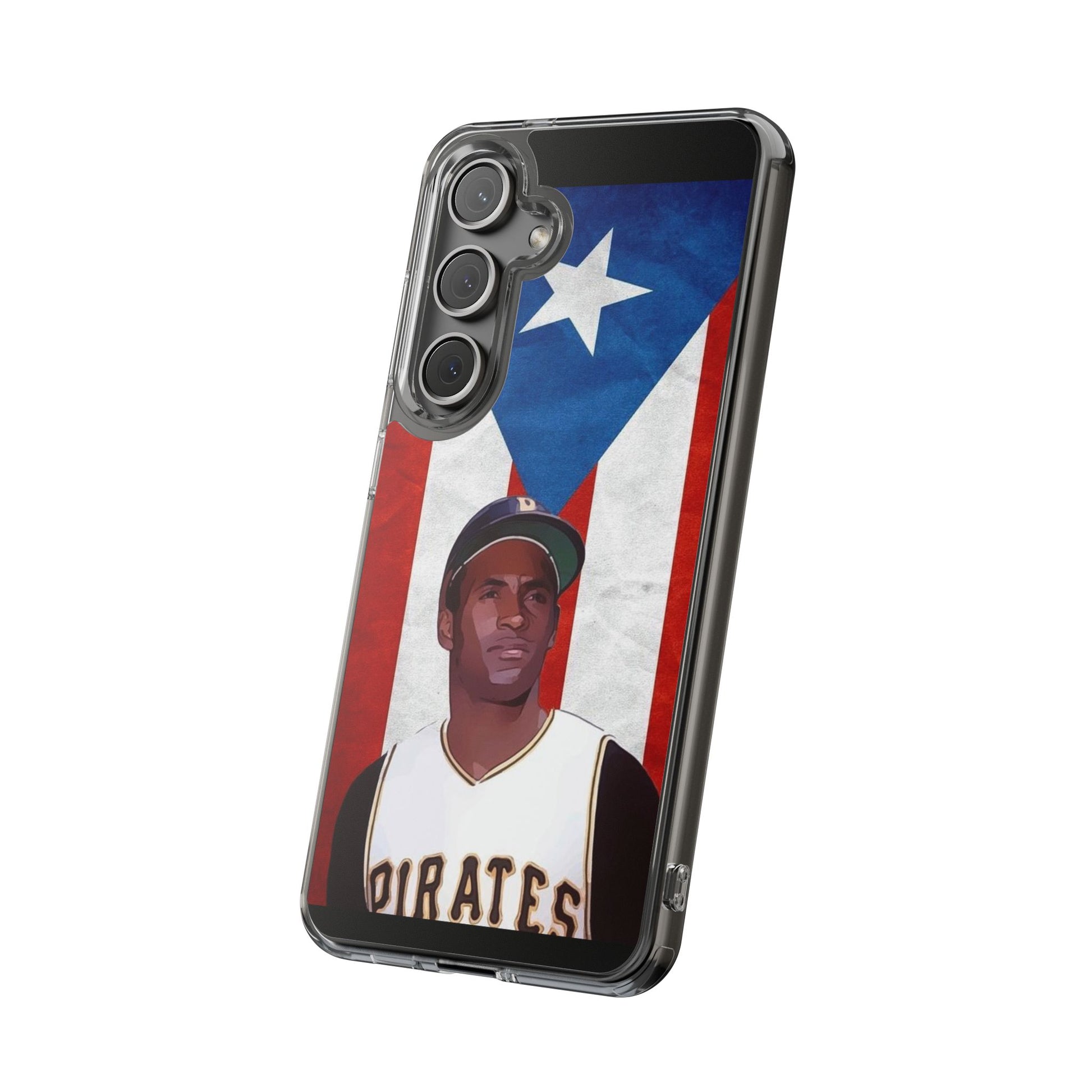 Puerto Rican Baseball Legend Clemente inspired Protective Iphone, Samsung case