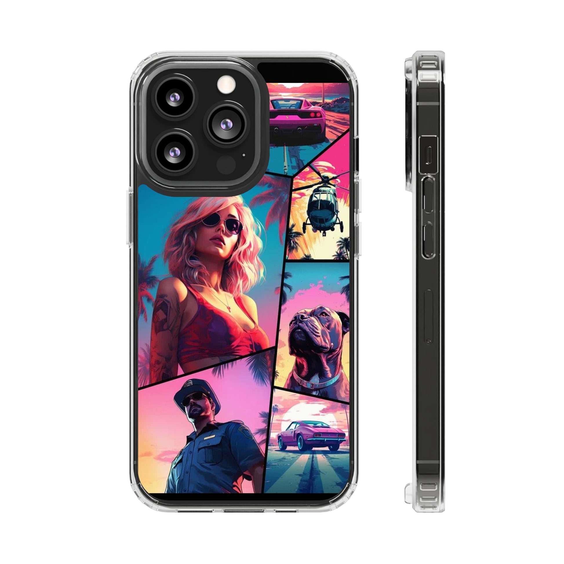 Grand Theft Style  Miami Vice Gamer inspired Protective Iphone and Samsung case