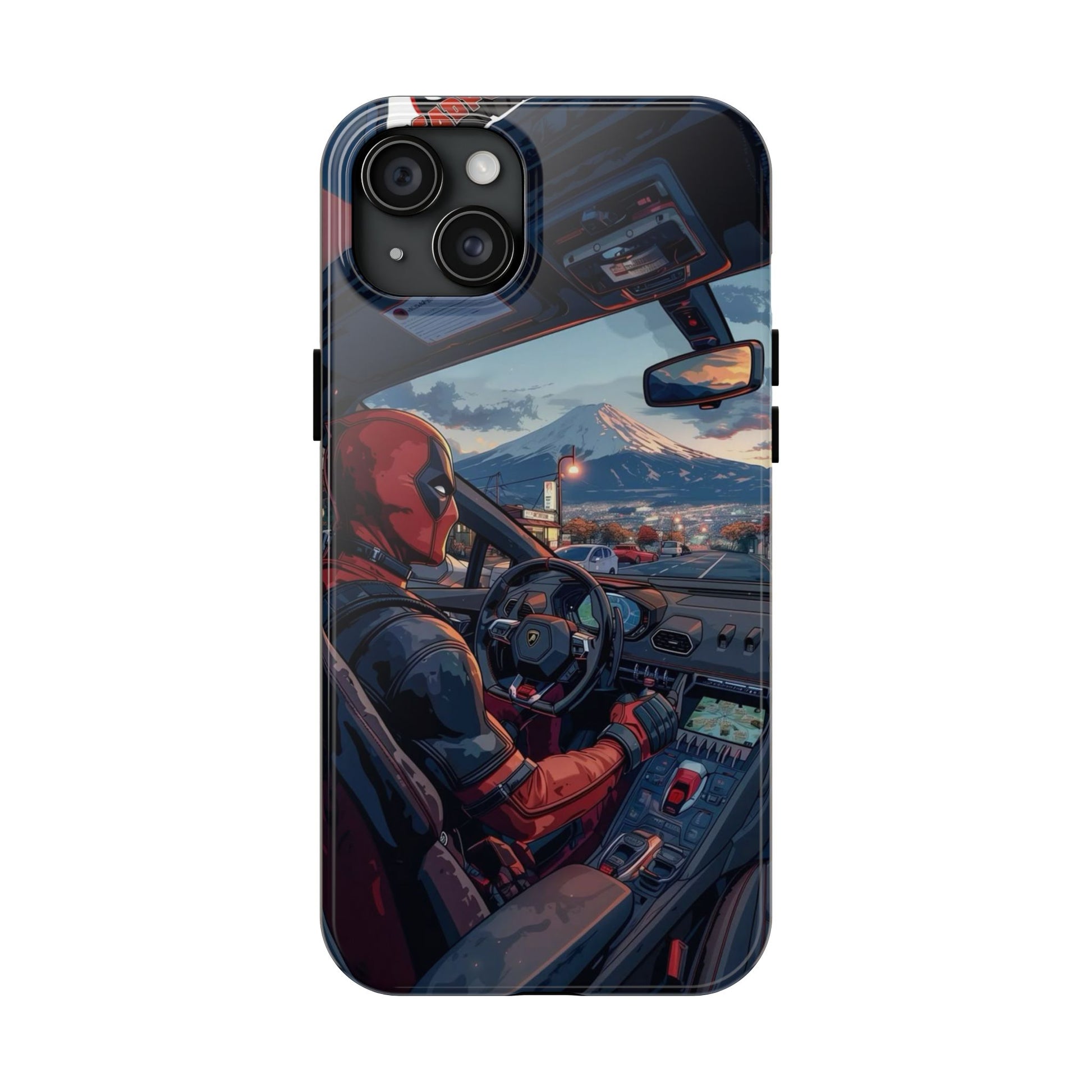 Deadpool Drifting Tough Phone Case, Marvel Hero Phone Cover, Superhero Phone