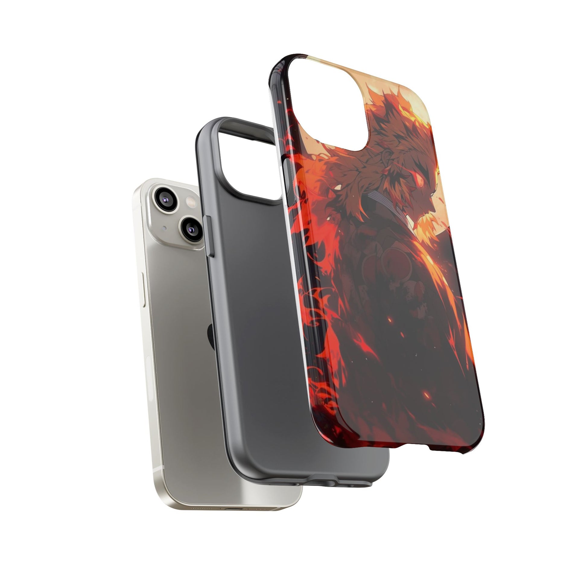 Demon Sl;ayer Rengoku Anime Phone Case, Tough Cases for iPhones, Samsung, and Pixel
