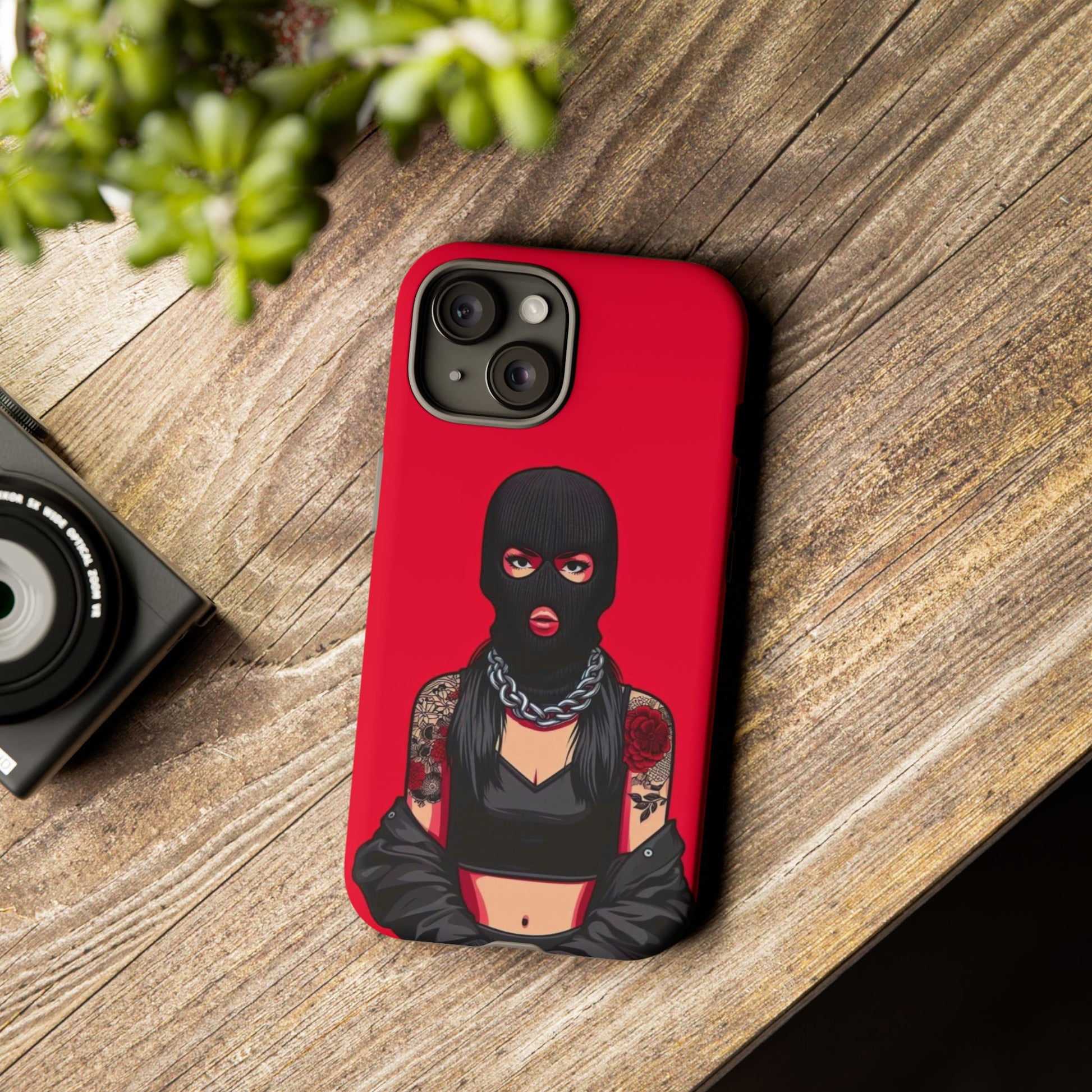 Thug Girl Red Design Tough Cases for iPhones, Samsung, and Pixel