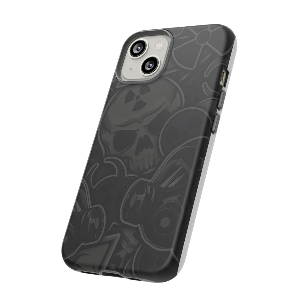 Tough Cases Phone Case, Edgy Skull Design Phone Cover, Gothic Cell Phone Shell