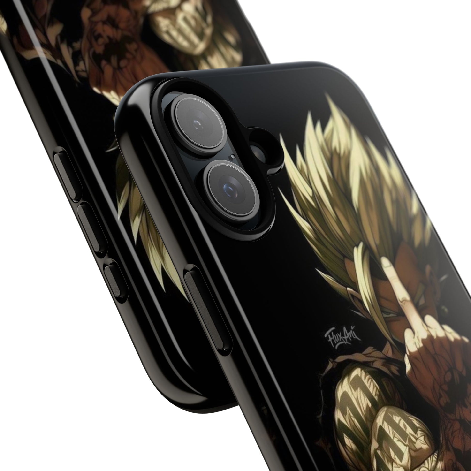 Middle Finger SS Goku Dragon Ball Z Tough Cases for iPhones, Samsung, and Pixel