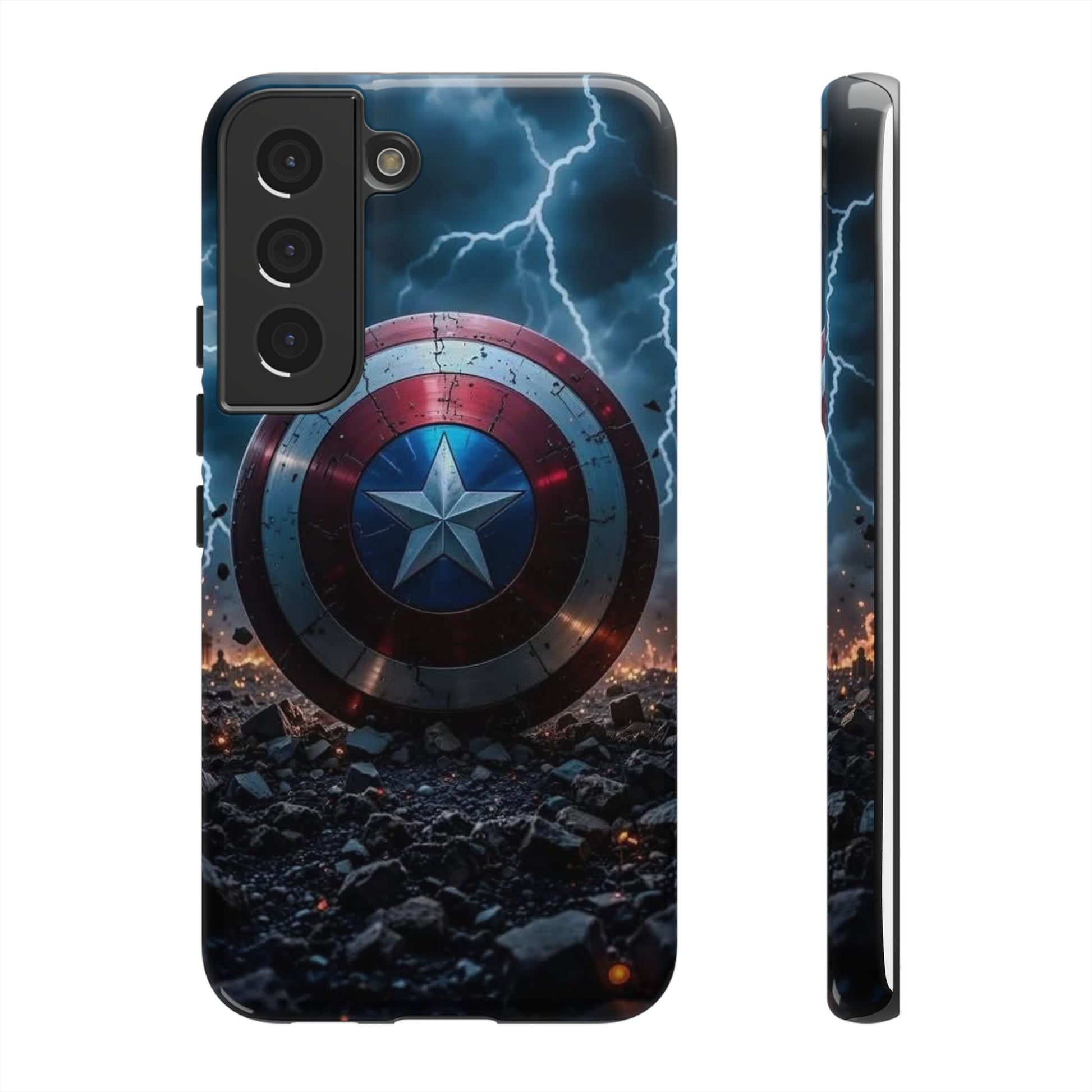 Captain America Shield Tough Cases for iPhones, Samsung, and Pixel