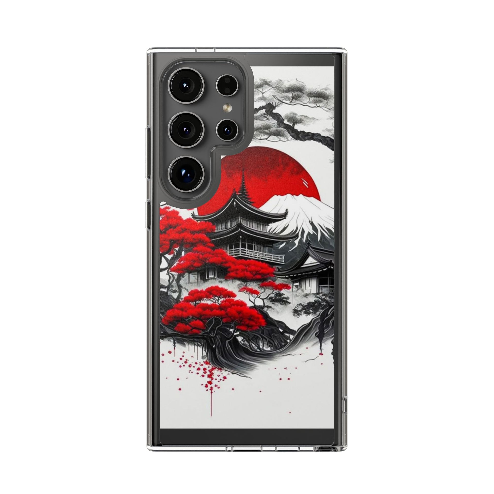 Phone Case, Japanese Landscape Theme, Iphone Samsung Clear Case, Protective