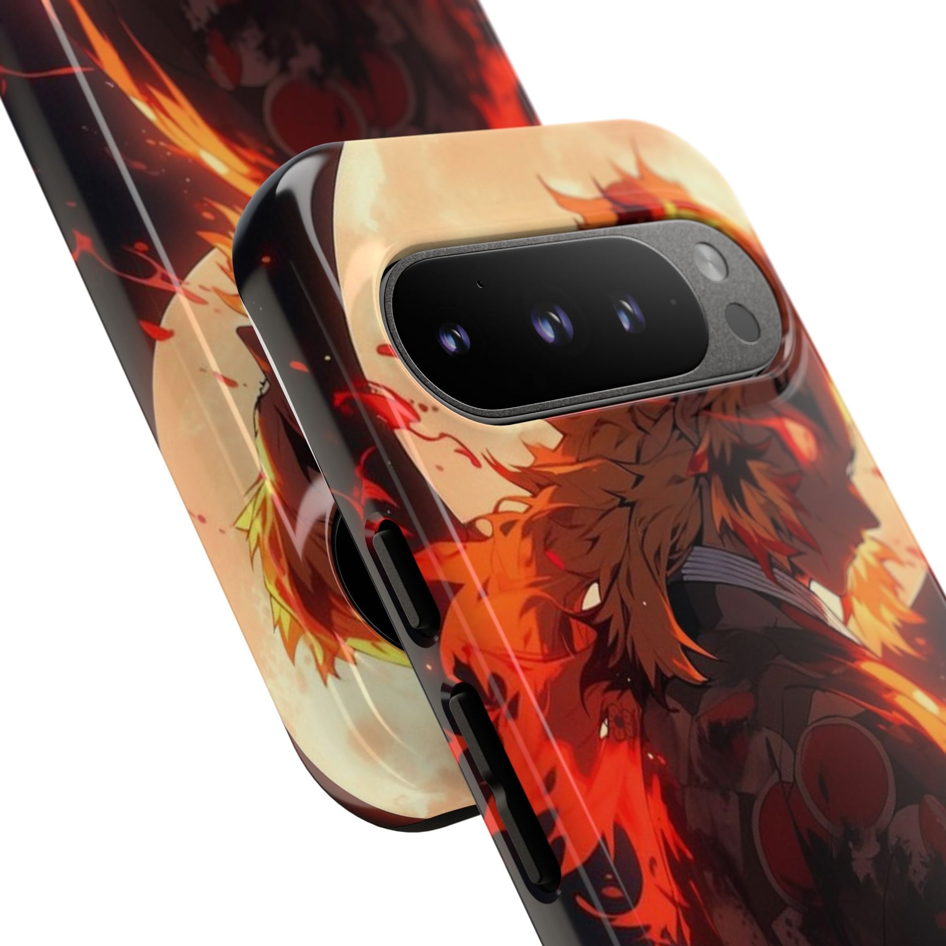 Demon Sl;ayer Rengoku Anime Phone Case, Tough Cases for iPhones, Samsung, and Pixel