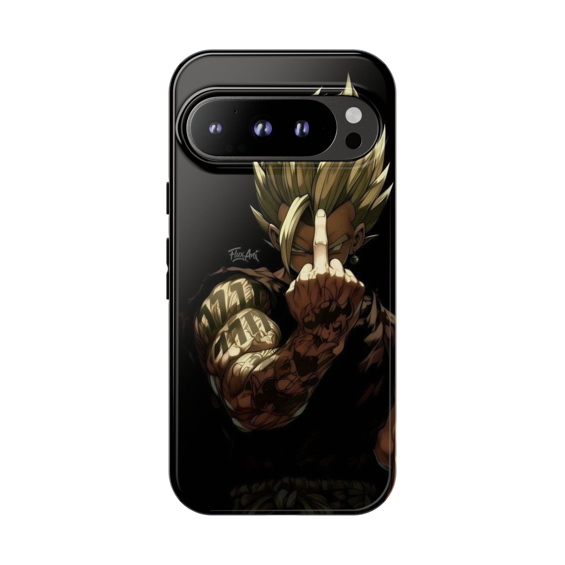 Middle Finger SS Goku Dragon Ball Z Tough Cases for iPhones, Samsung, and Pixel