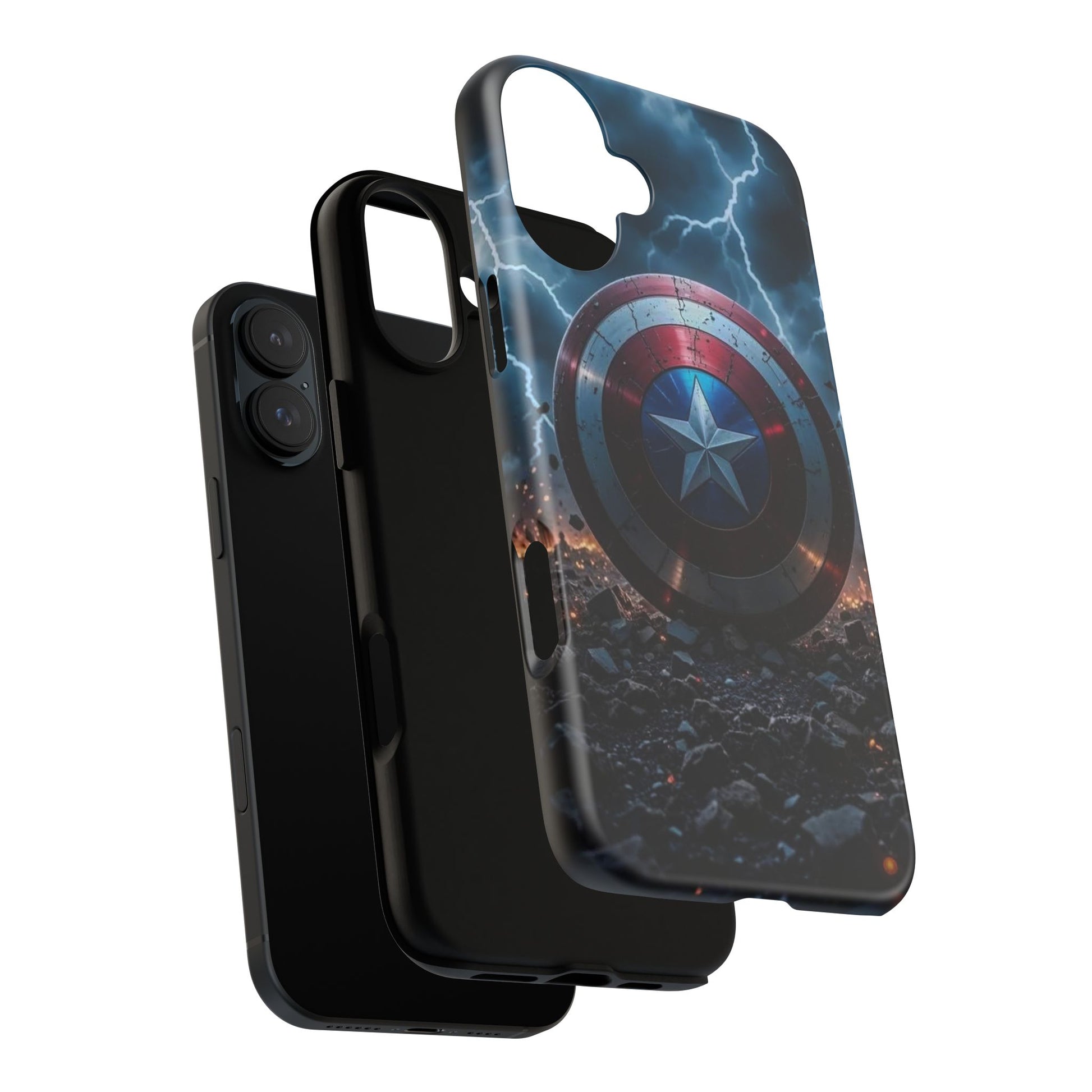 Captain America Shield Tough Cases for iPhones, Samsung, and Pixel