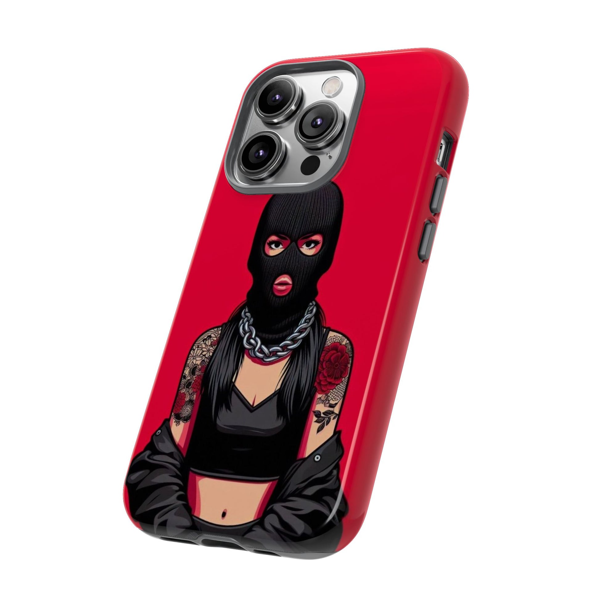 Thug Girl Red Design Tough Cases for iPhones, Samsung, and Pixel