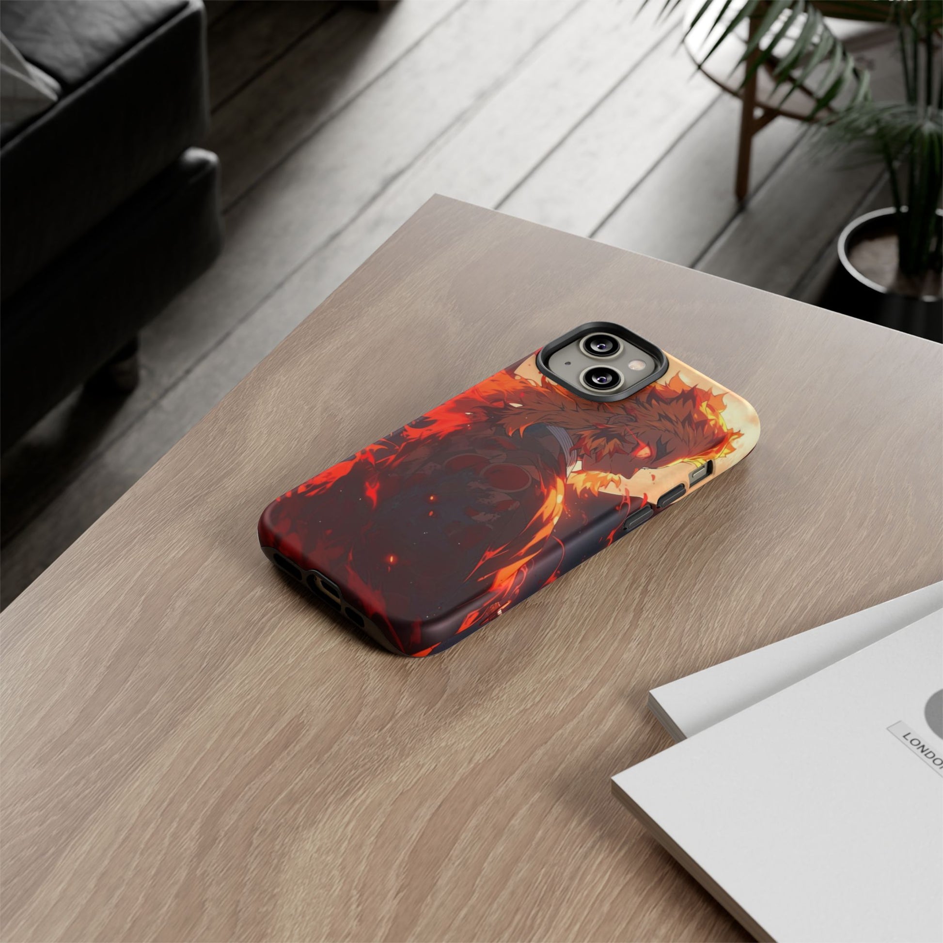 Demon Sl;ayer Rengoku Anime Phone Case, Tough Cases for iPhones, Samsung, and Pixel