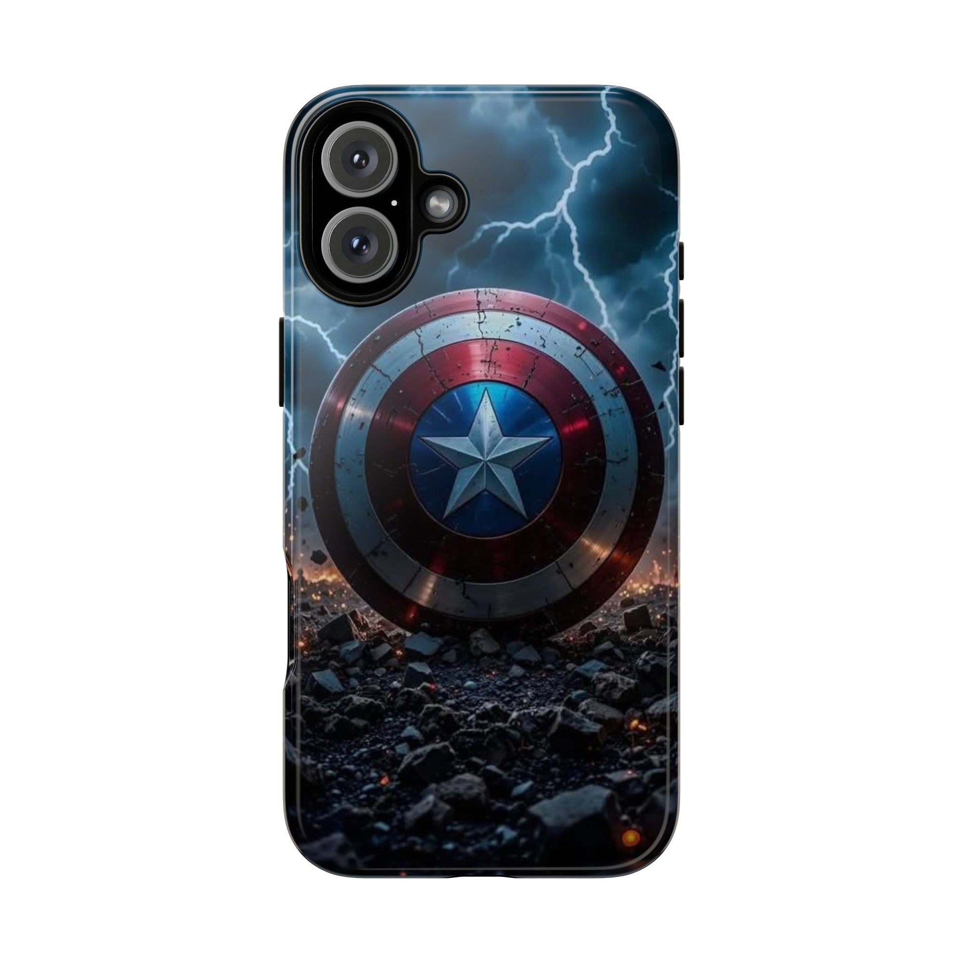 Captain America Shield Tough Cases for iPhones, Samsung, and Pixel