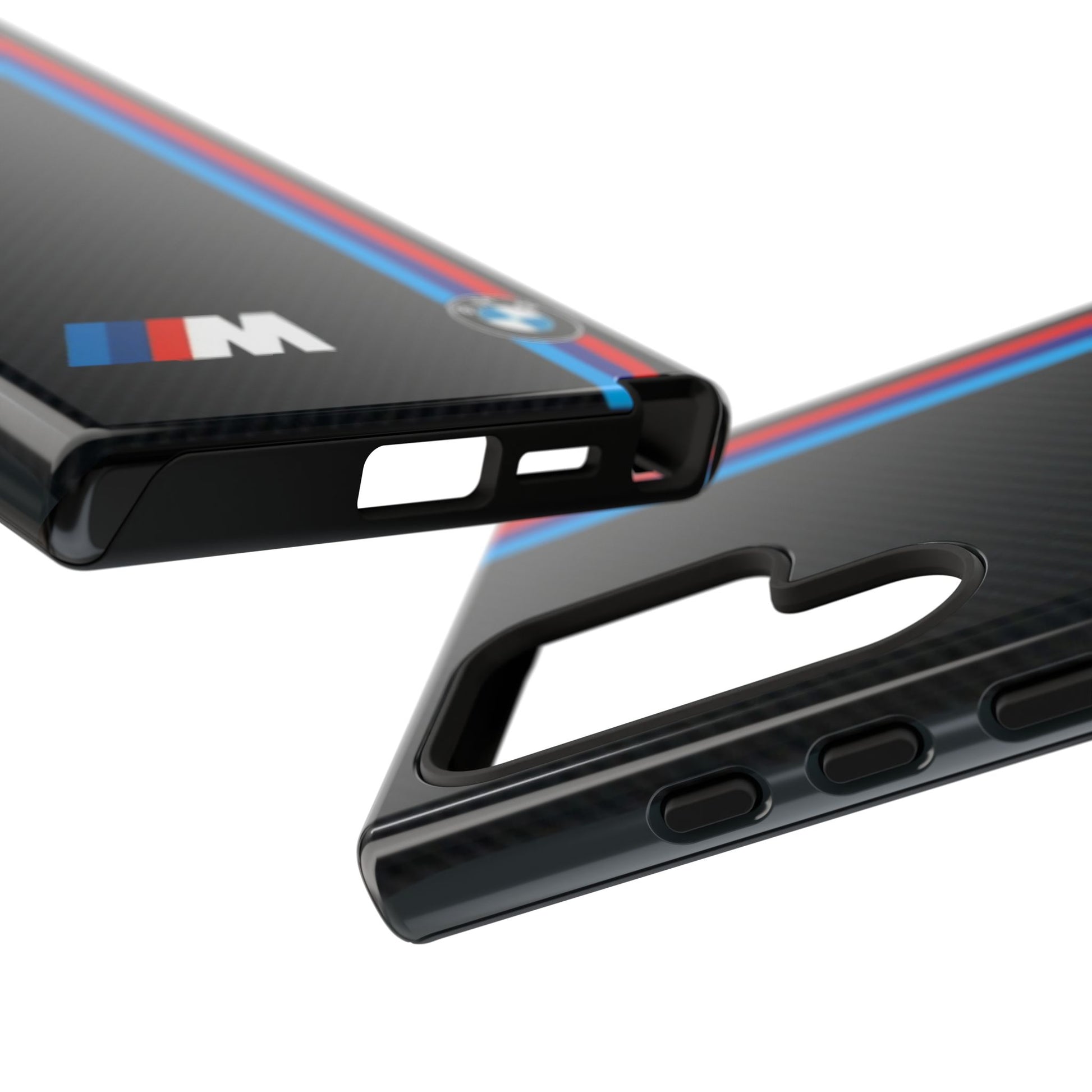 BMW M Stripes Carbon Fiber Design Tough Cases for iPhones, Samsung, and Pixel