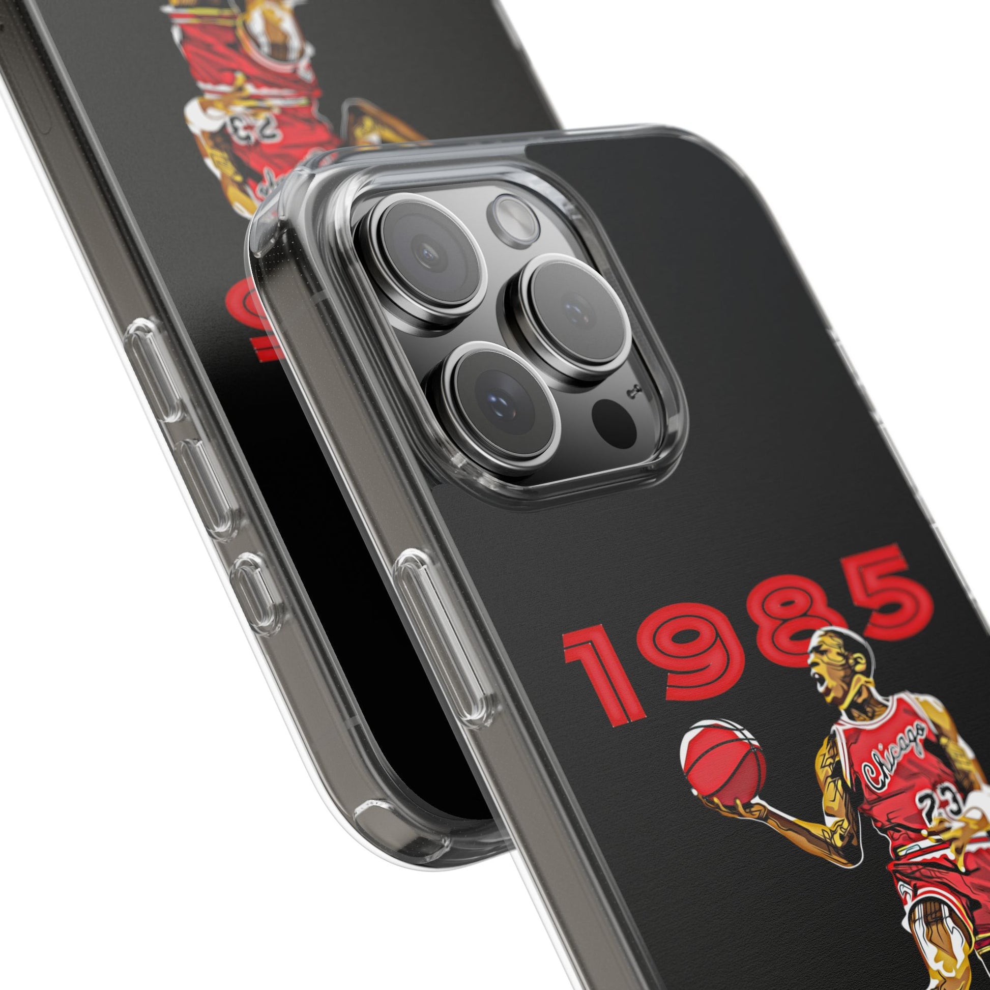 1985 Jordan Slam Dunk themed Basketball Inspired design Clear Phone Cases