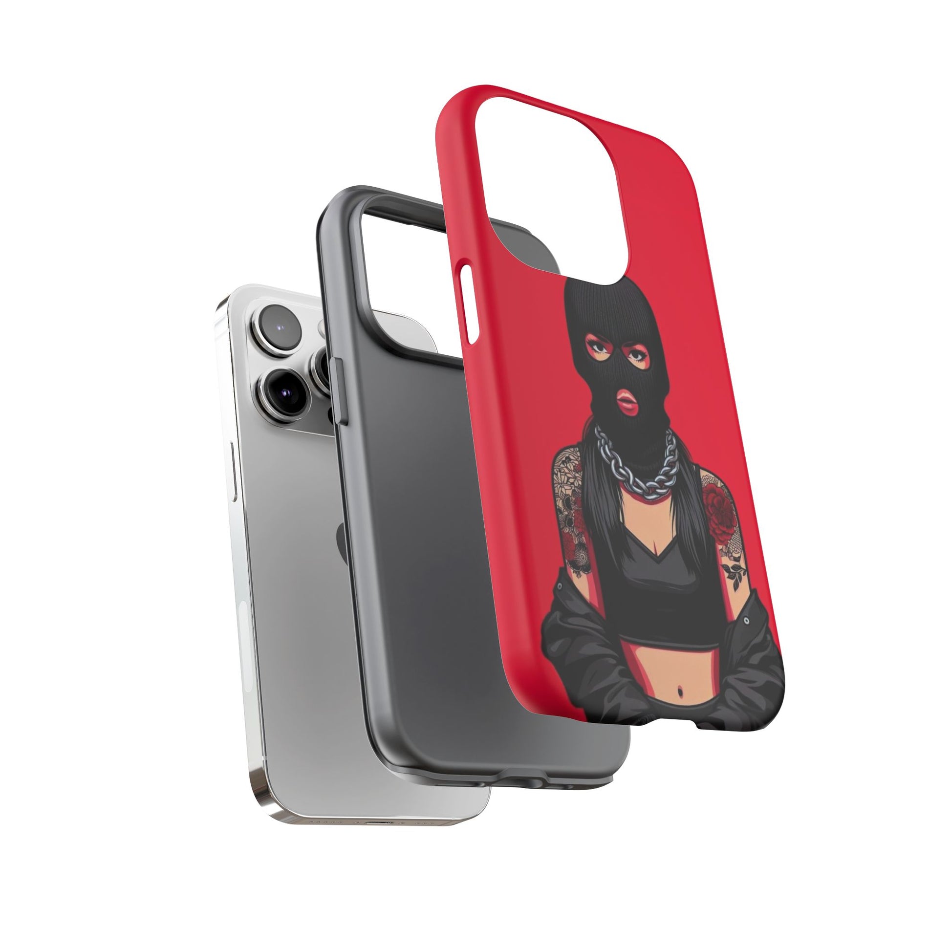 Thug Girl Red Design Tough Cases for iPhones, Samsung, and Pixel