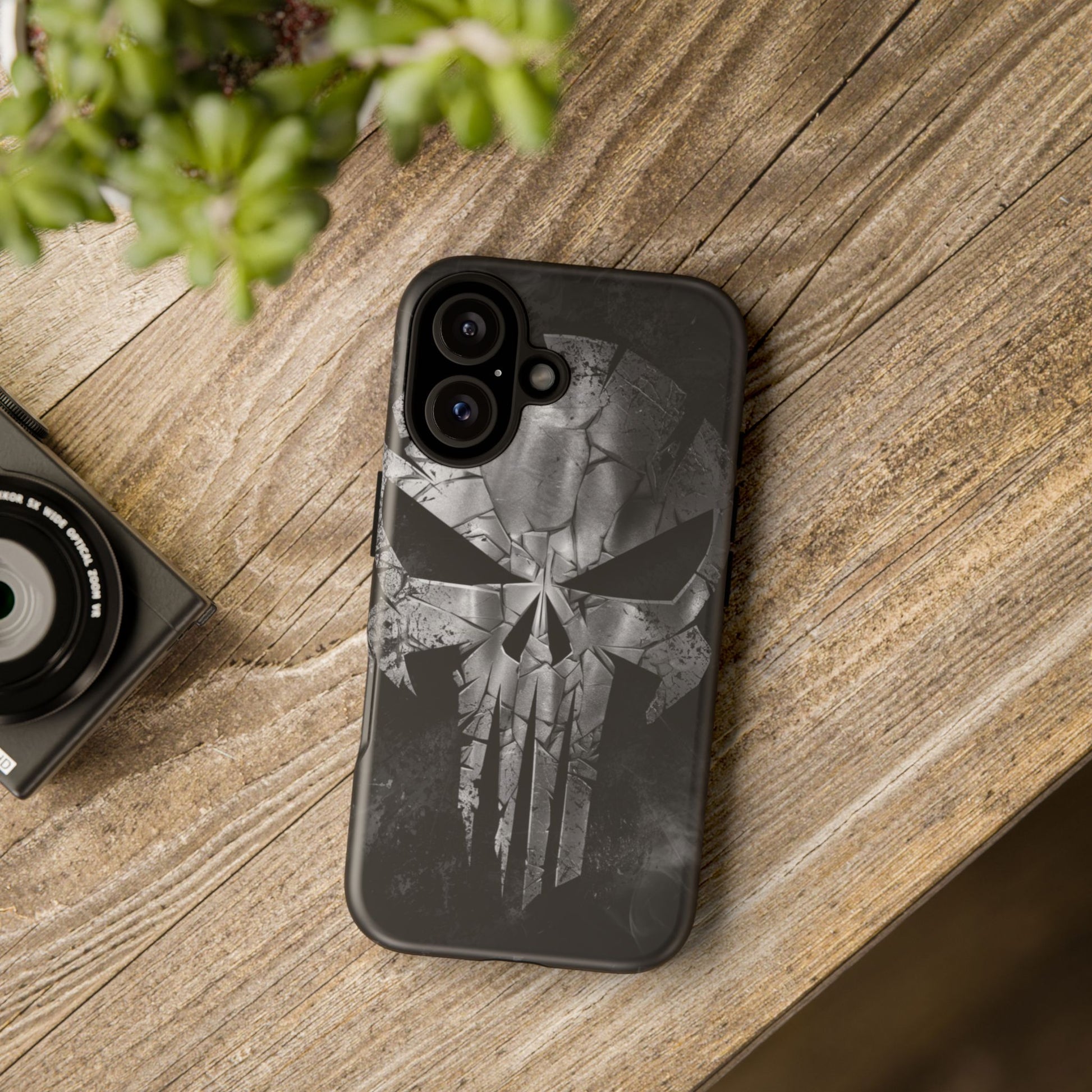 The Punisher Logo Art Tough Cases for iPhones, Samsung, and Pixel