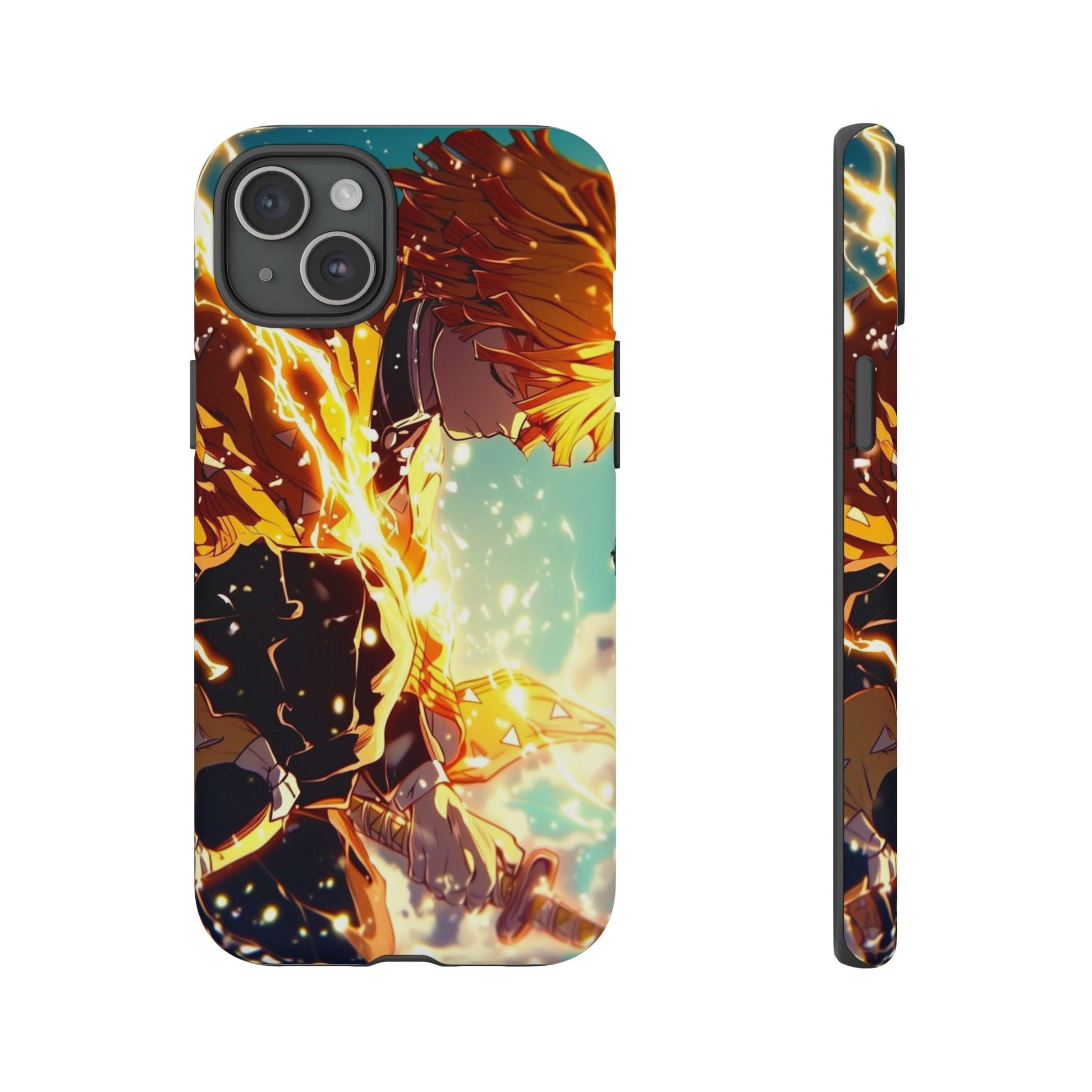 Demon Slayer Zenitsu Anime Theme Phone Case, Tough Cases for iPhones, Samsung, and Pixel