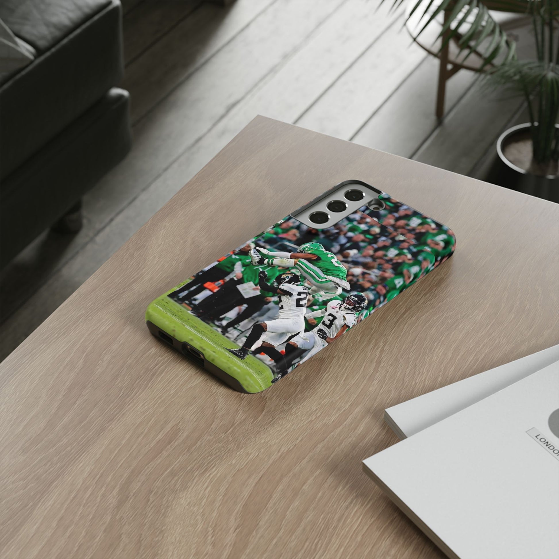 Saquon Barkley The Huddle Eagles Football Tough Cases for iPhones, Samsung, and Pixel