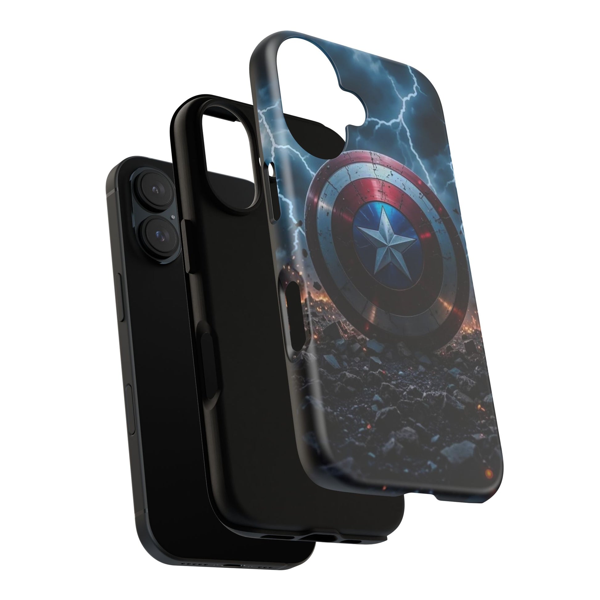 Captain America Shield Tough Cases for iPhones, Samsung, and Pixel