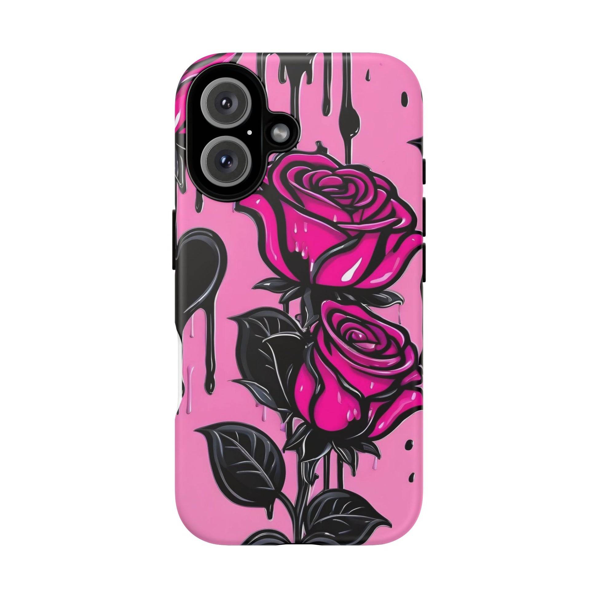 Pink Rose Tough Girly Cases for iPhones, Samsung, and Pixel