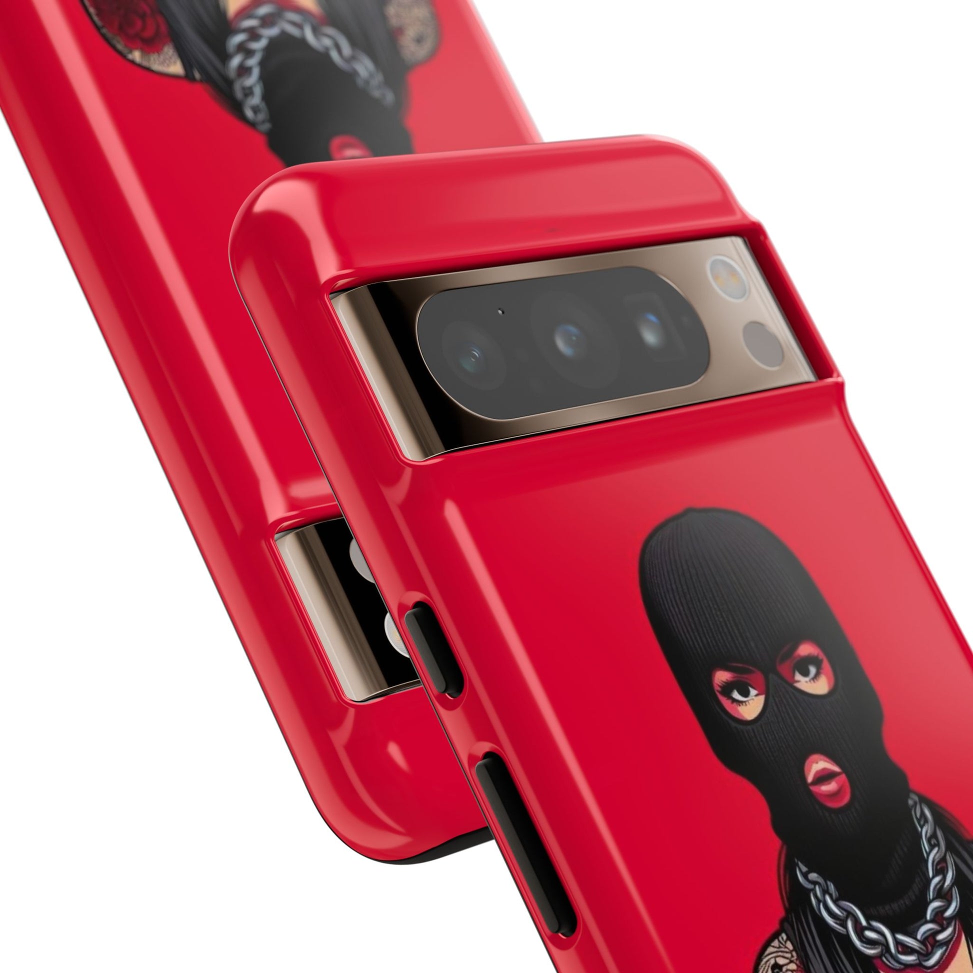 Thug Girl Red Design Tough Cases for iPhones, Samsung, and Pixel