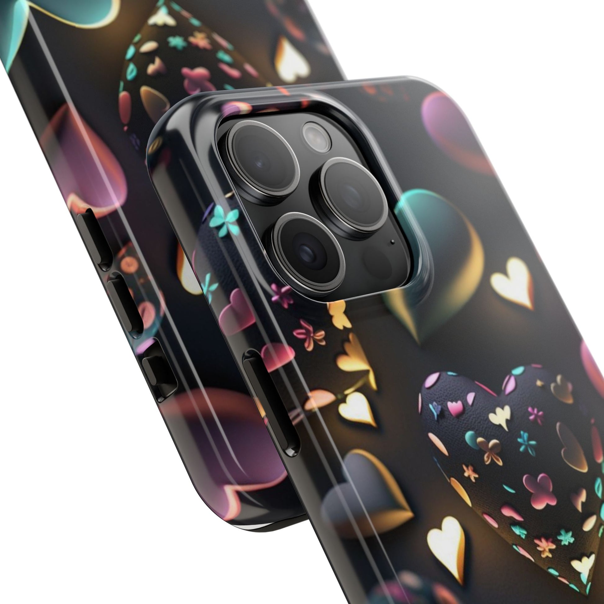 Floating Hearts Themed Tough Phone Cases for Iphones & Samsung Phones