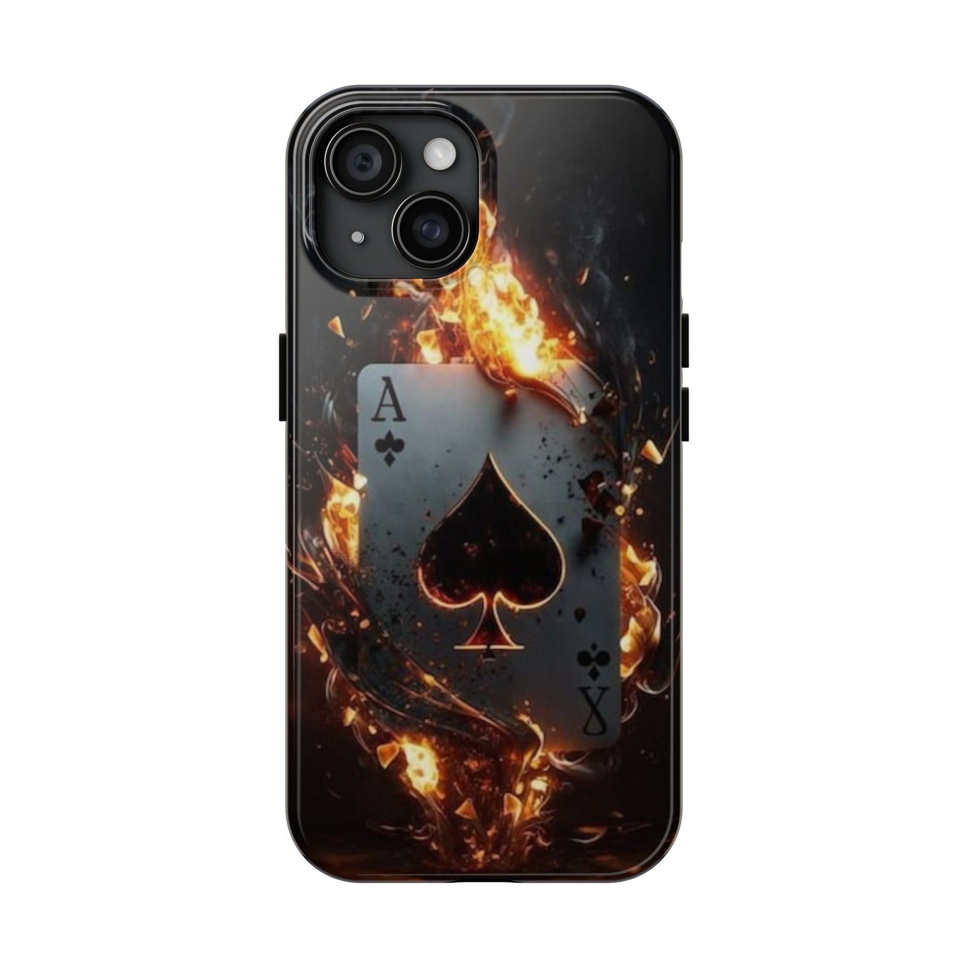 Flaming Ace Card Casino Themed Phone Cases for Iphones & Samsung Phones