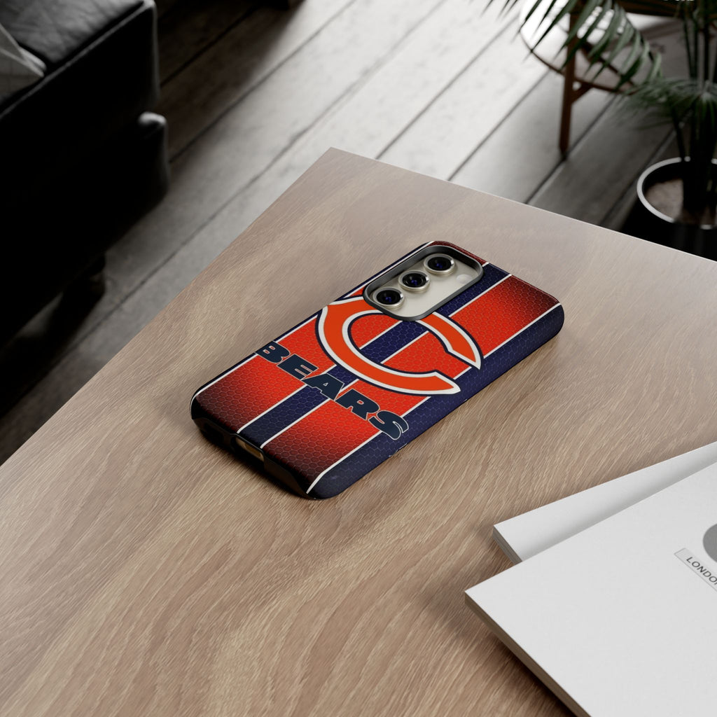 Chicago Bears Stripes Football Phone Case, Tough Cases for iPhones, Samsung, and Pixel