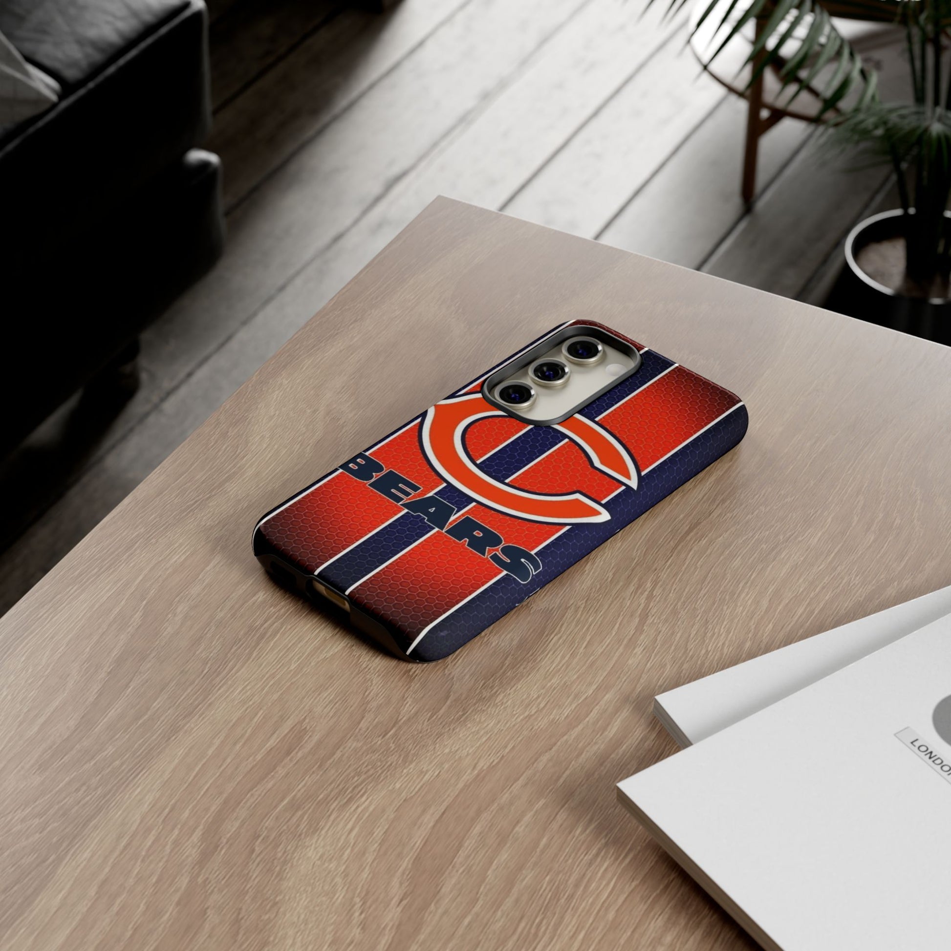 Chicago Bears Stripes Football Phone Case, Tough Cases for iPhones, Samsung, and Pixel