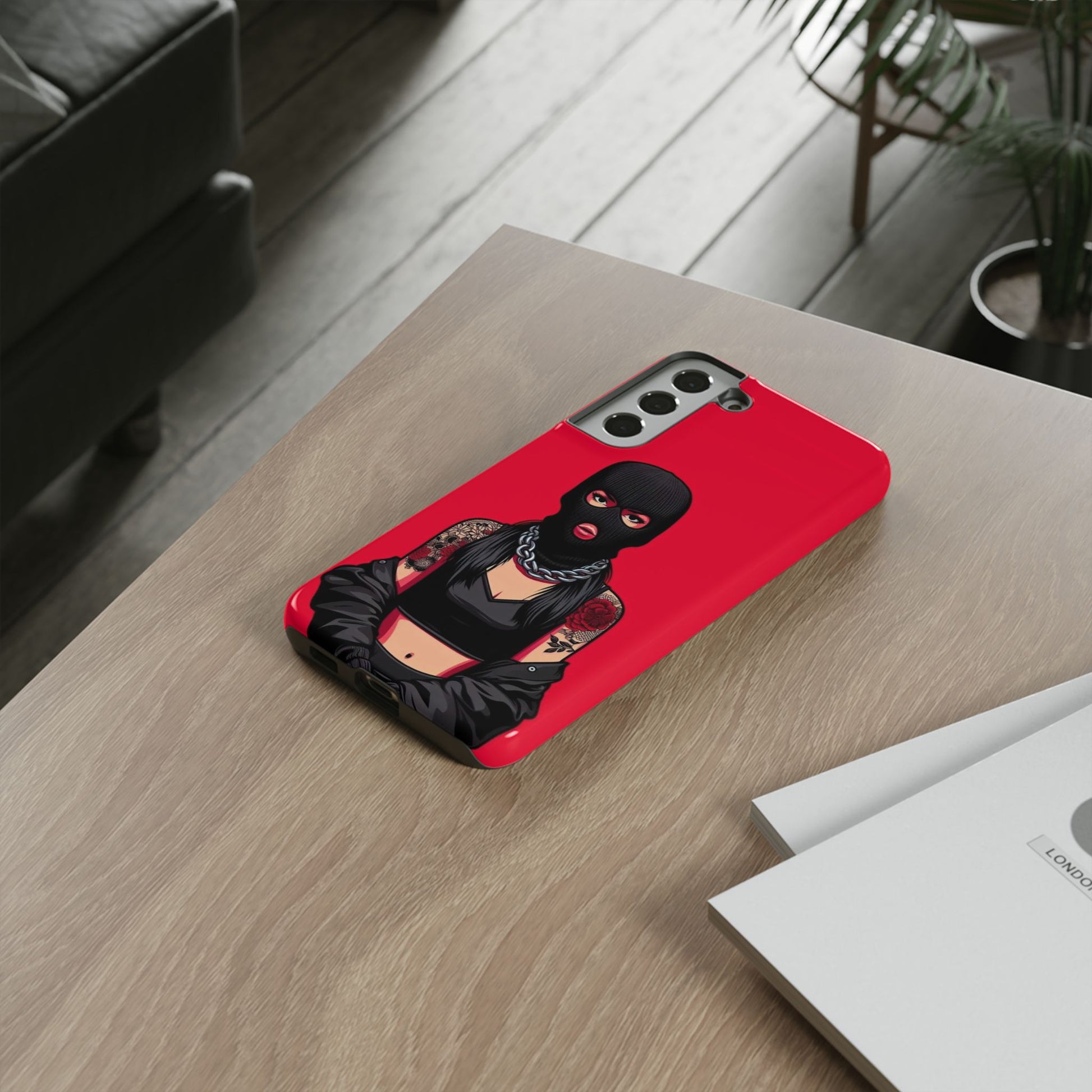 Thug Girl Red Design Tough Cases for iPhones, Samsung, and Pixel