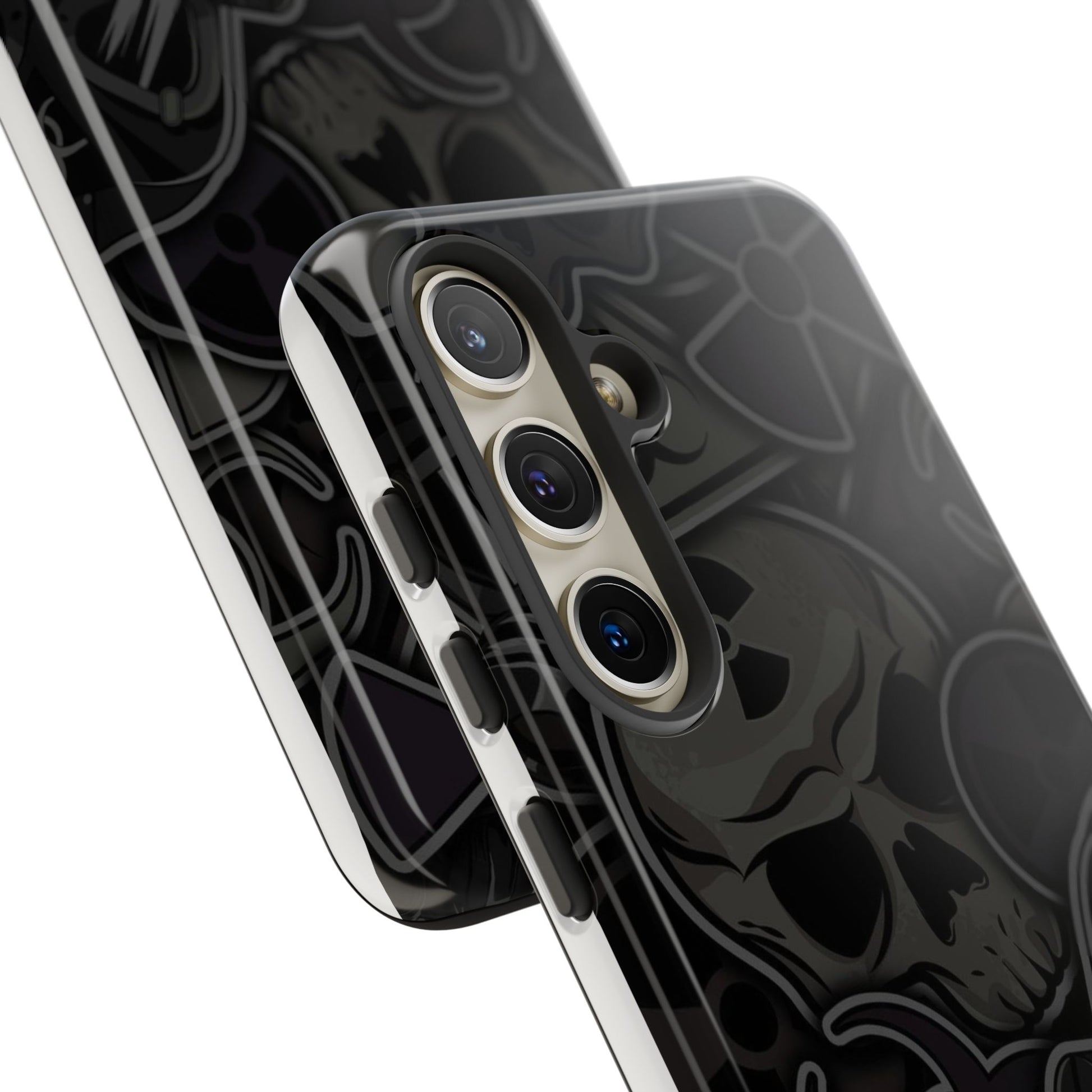 Tough Cases Phone Case, Edgy Skull Design Phone Cover, Gothic Cell Phone Shell