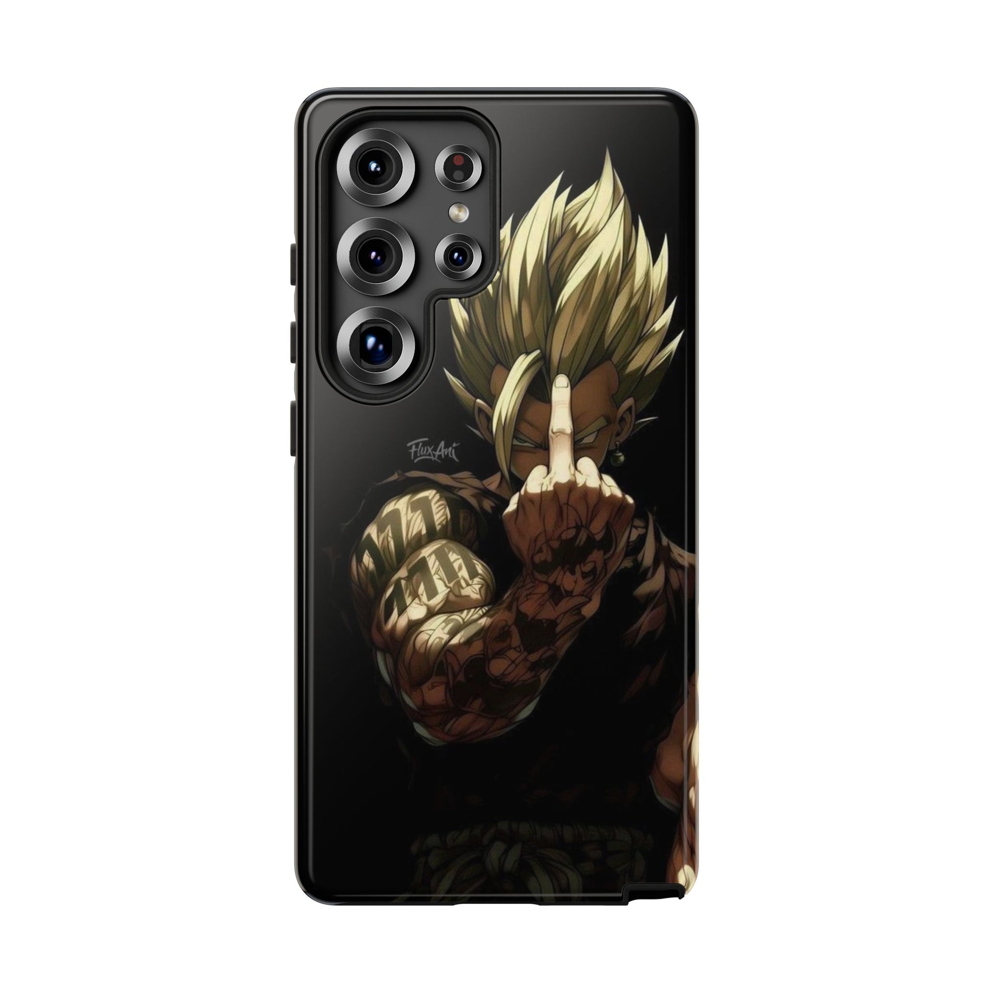 Middle Finger SS Goku Dragon Ball Z Tough Cases for iPhones, Samsung, and Pixel