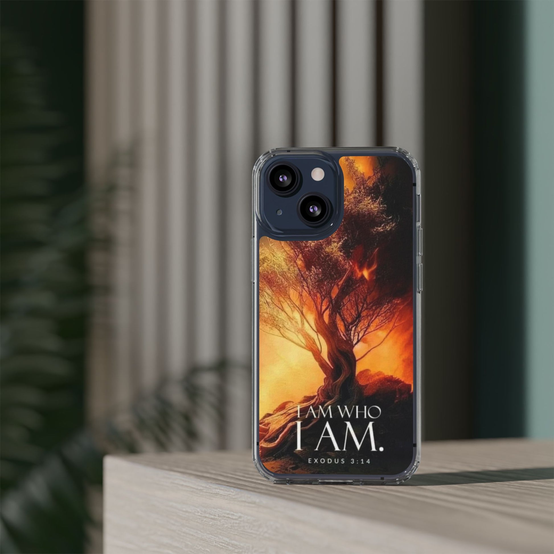 Phone Case, I Am Who I Am Bible Verse Clear Case for Iphone Samsung, Religious