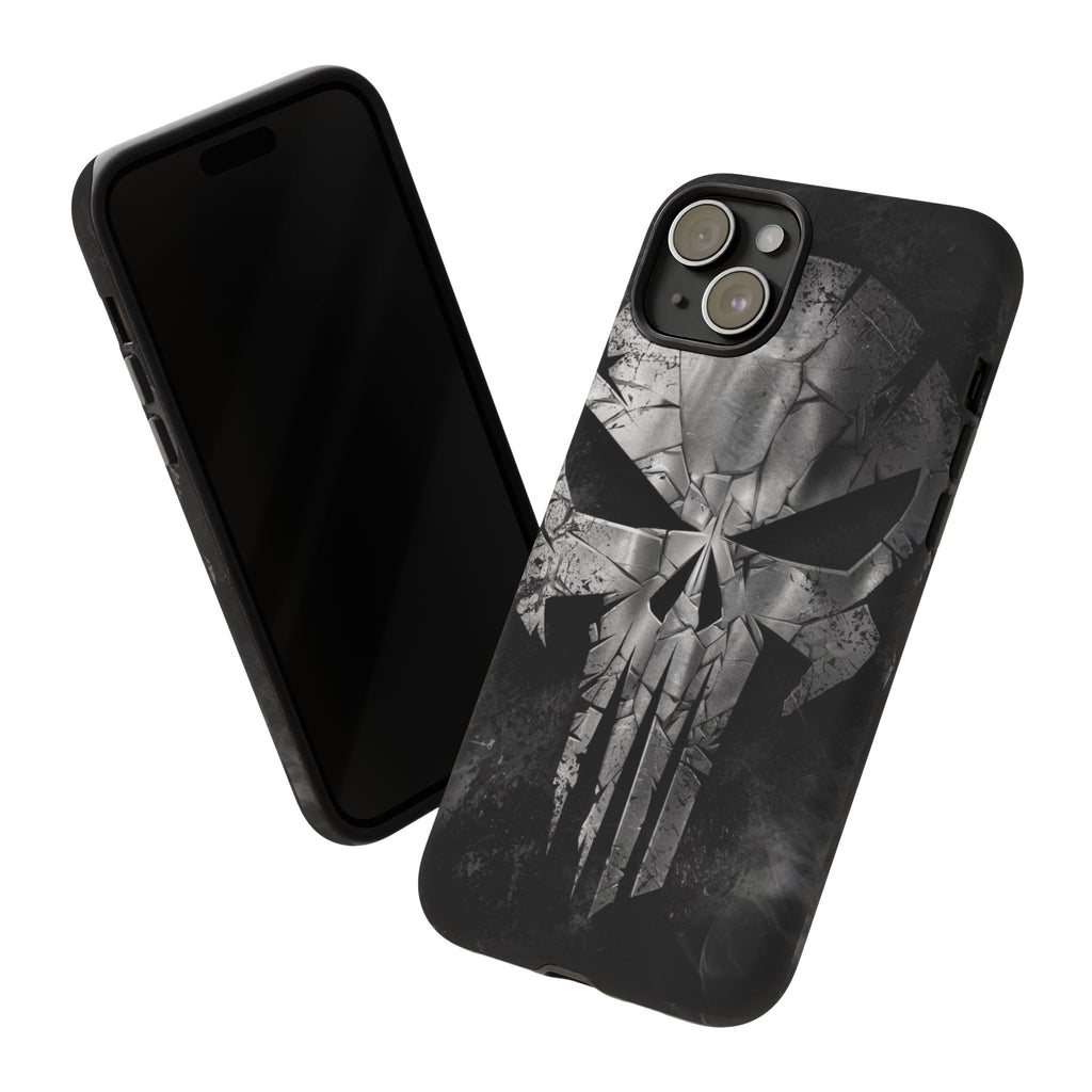 The Punisher Logo Art Tough Cases for iPhones, Samsung, and Pixel