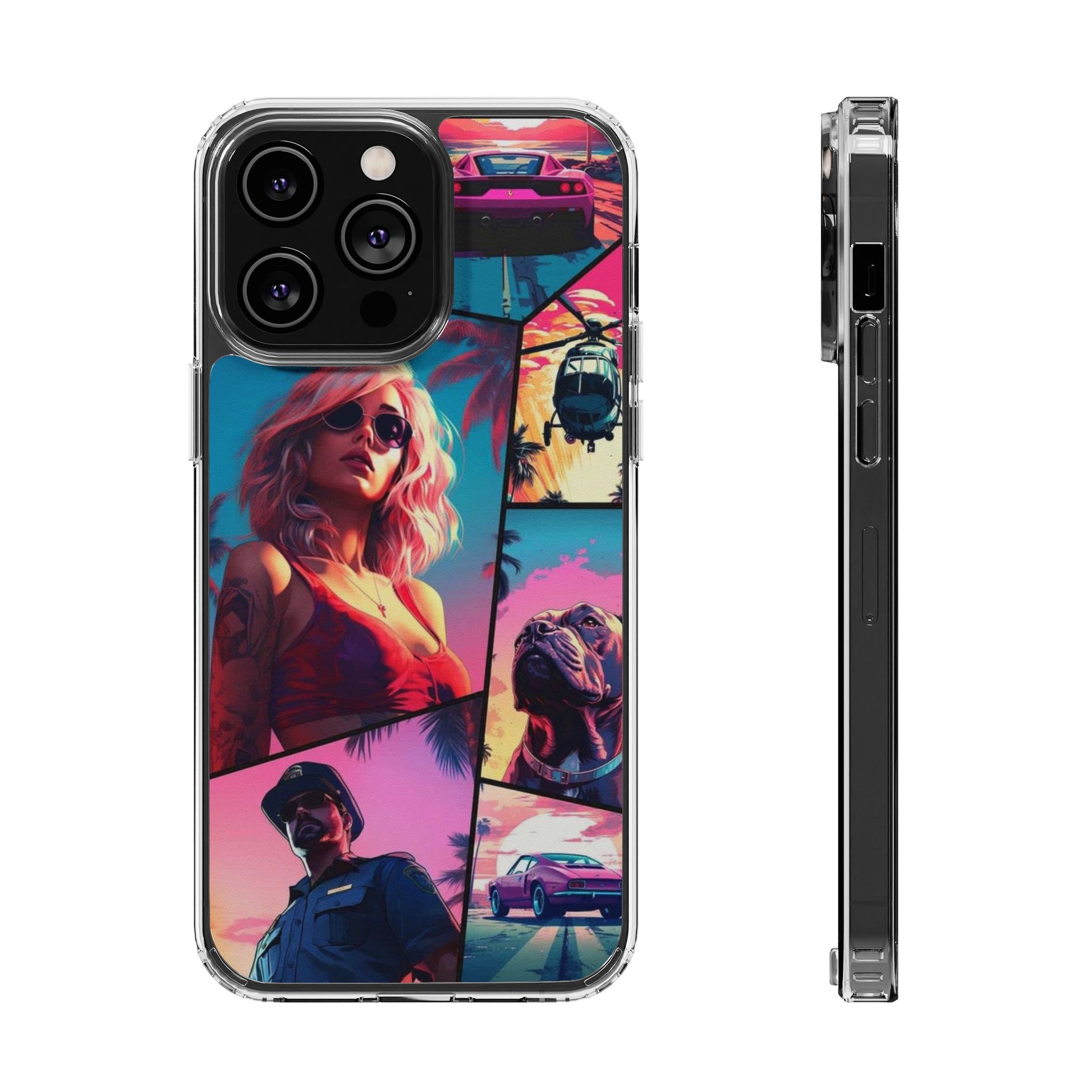 Grand Theft Style  Miami Vice Gamer inspired Protective Iphone and Samsung case