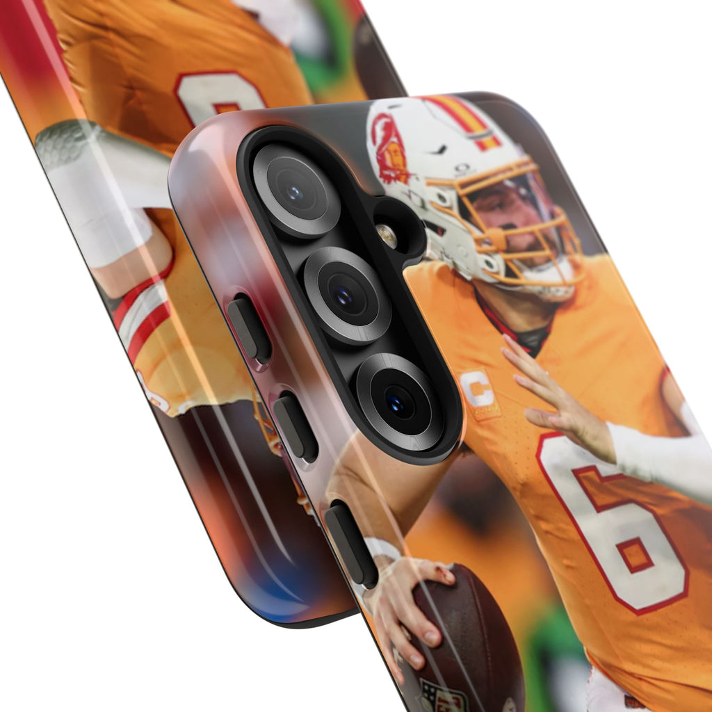 Tampa Bay Buccaneers Baker Mayfield Football Tough Cases for iPhones, Samsung, and Pixel