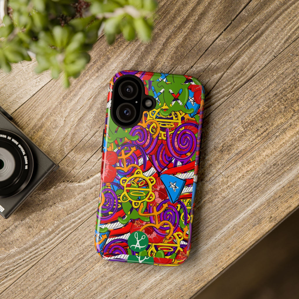 Puerto Rico Taino Tribal Art Tough Cases for iPhones, Samsung, and Pixel