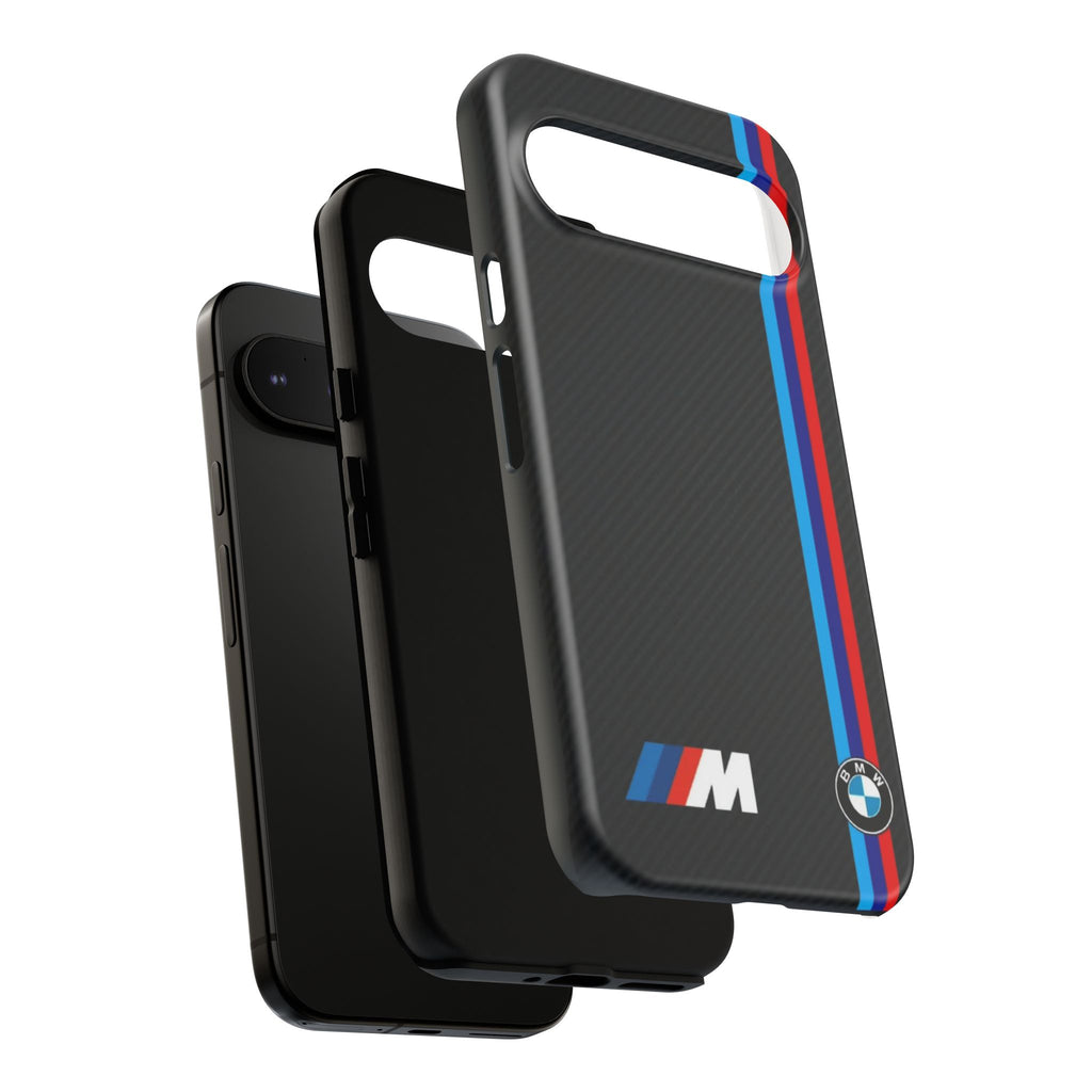 BMW M Stripes Carbon Fiber Design Tough Cases for iPhones, Samsung, and Pixel